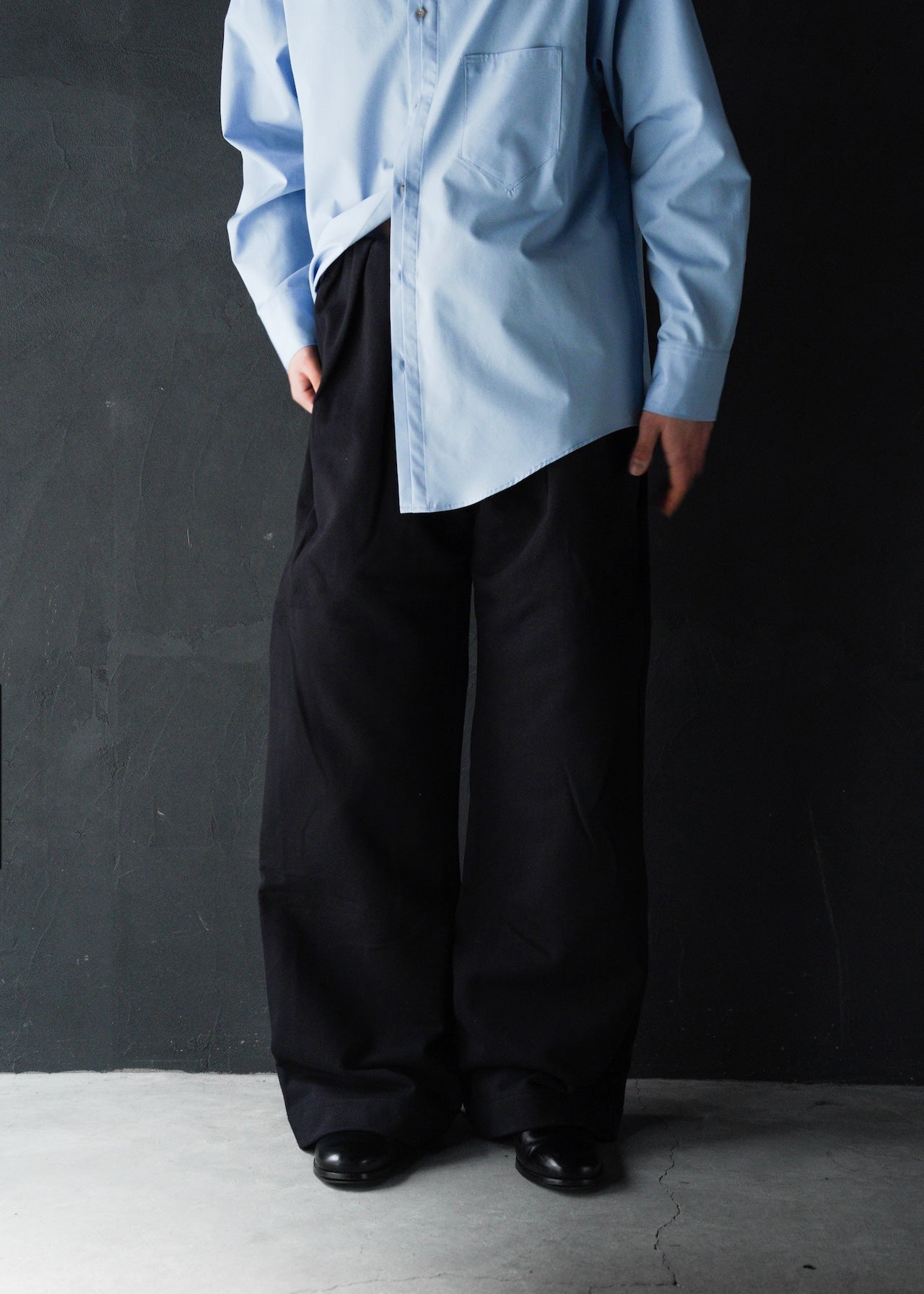 SHOOP 26SS wide draped pants / Black