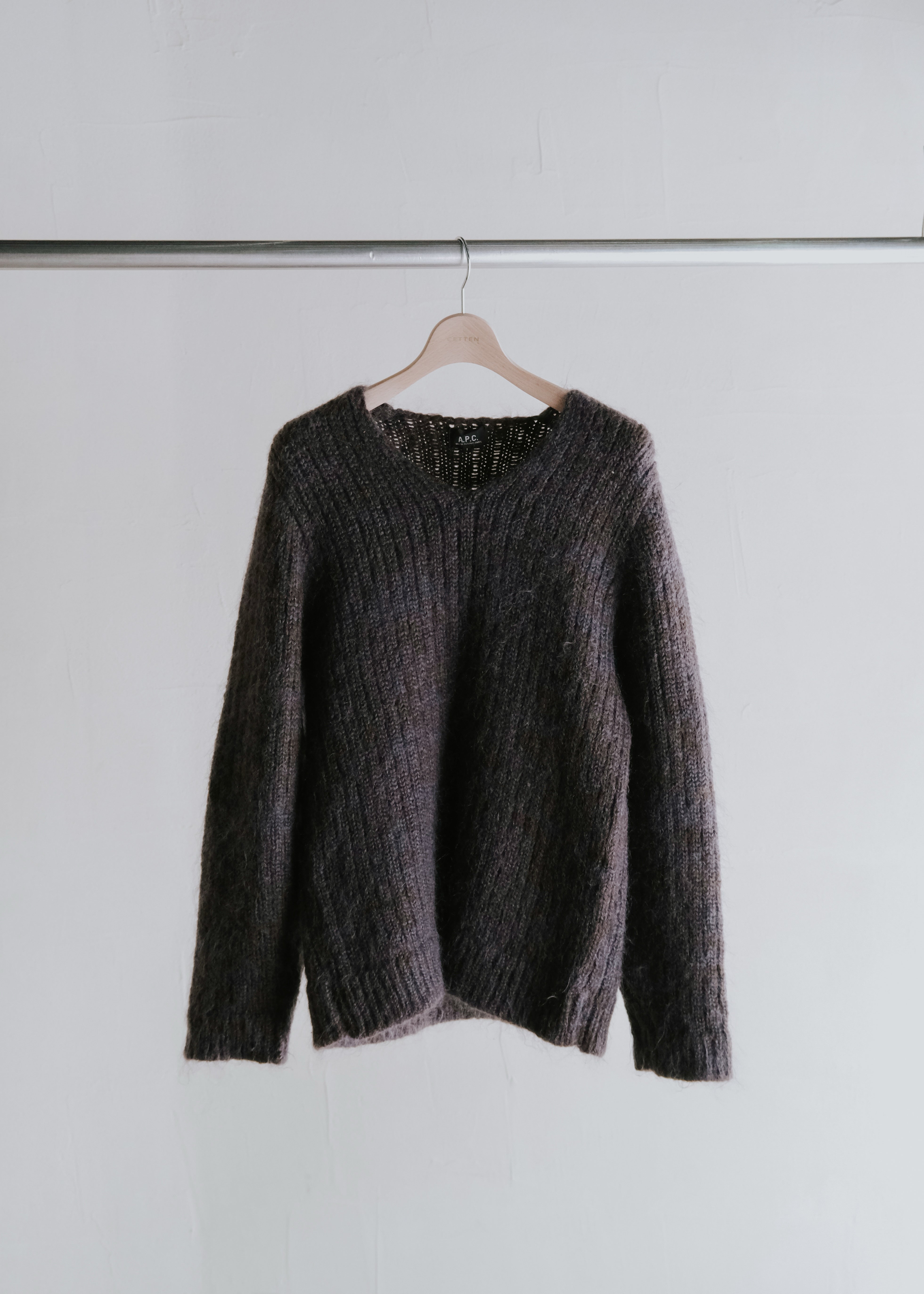 90's A.P.C. mohair low gauge v neck knit