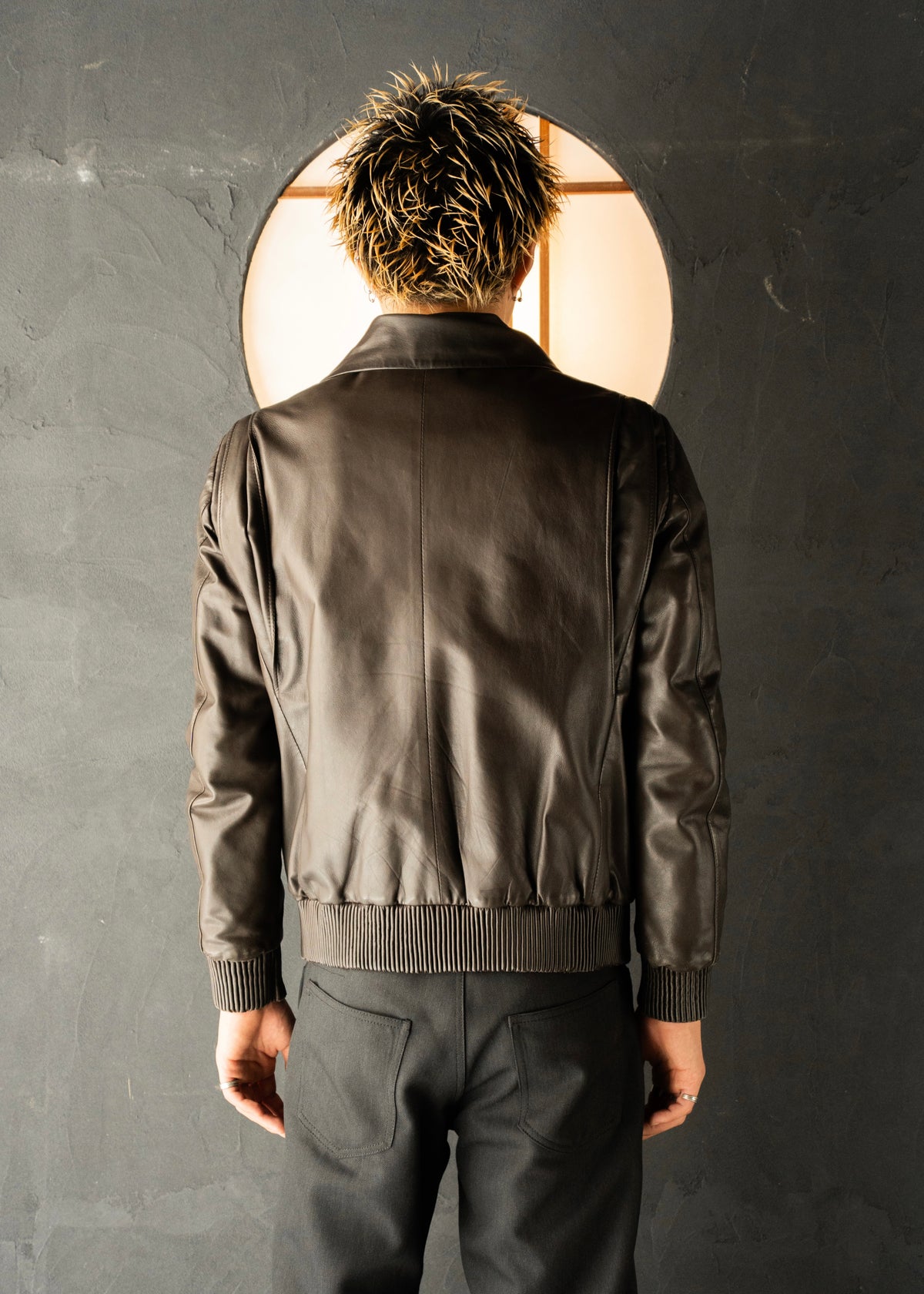 Paul Smith 2010AW stand collar zip up lamb leather jacket