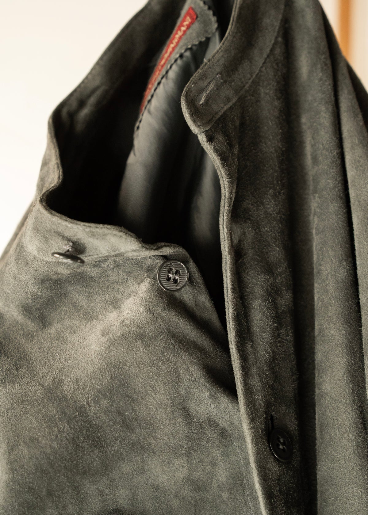1998SS EMPORIO ARMANI band collar suede leather jacket