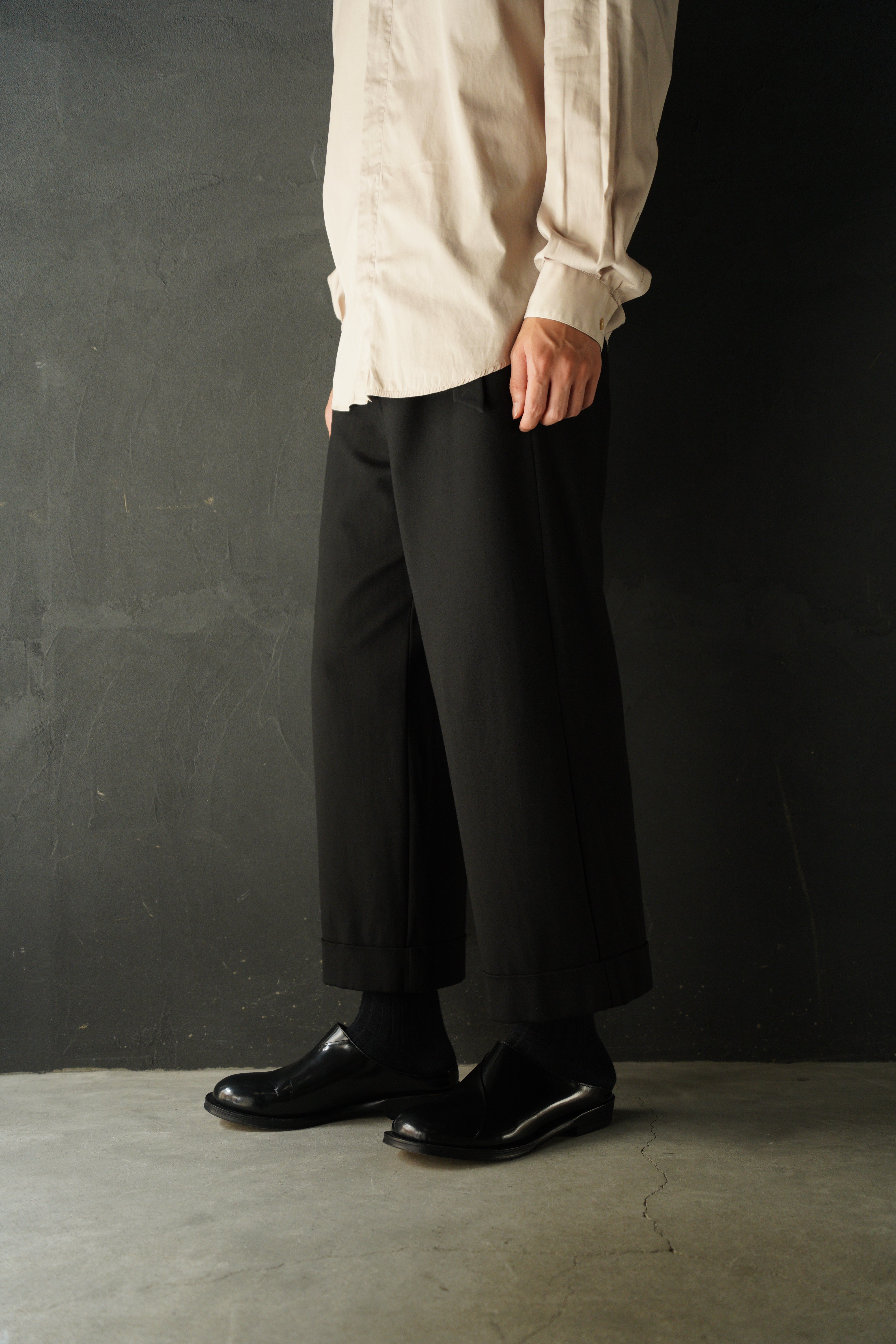 00's Belted wide croped slacks