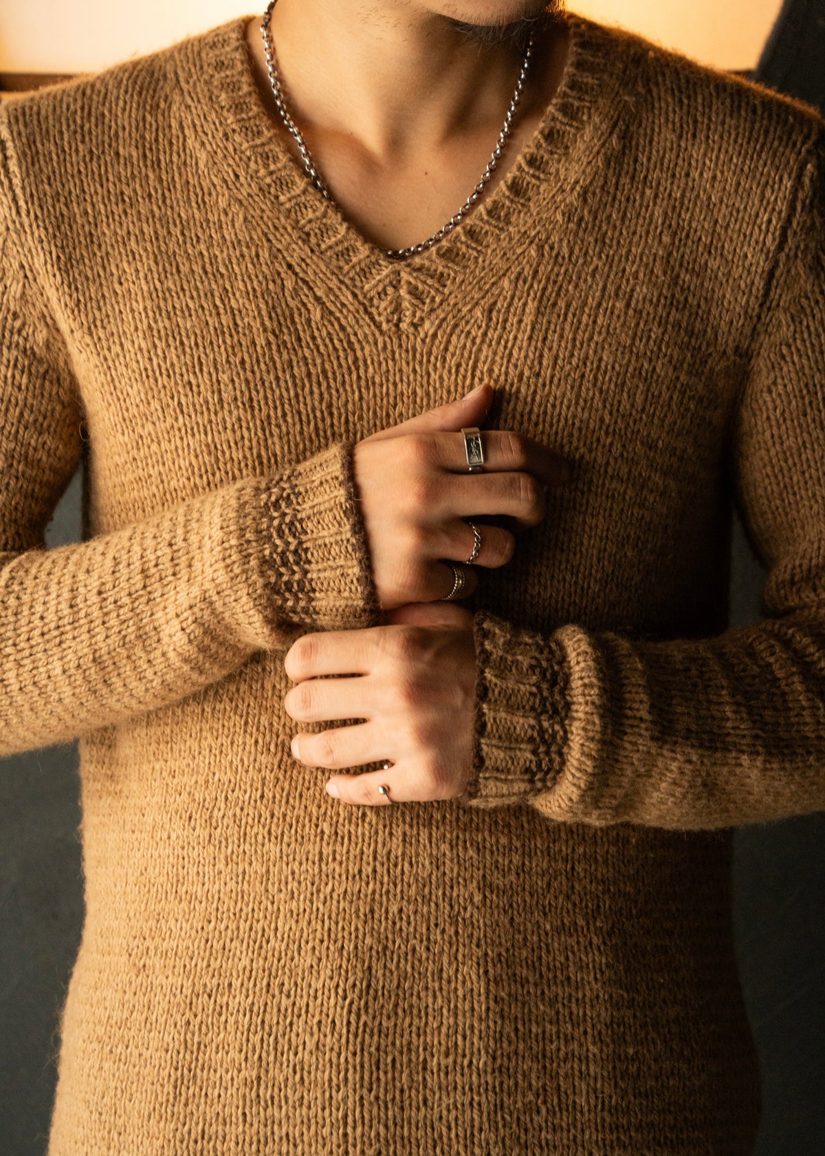 PRADA 2015SS contrast trim v-neck knit