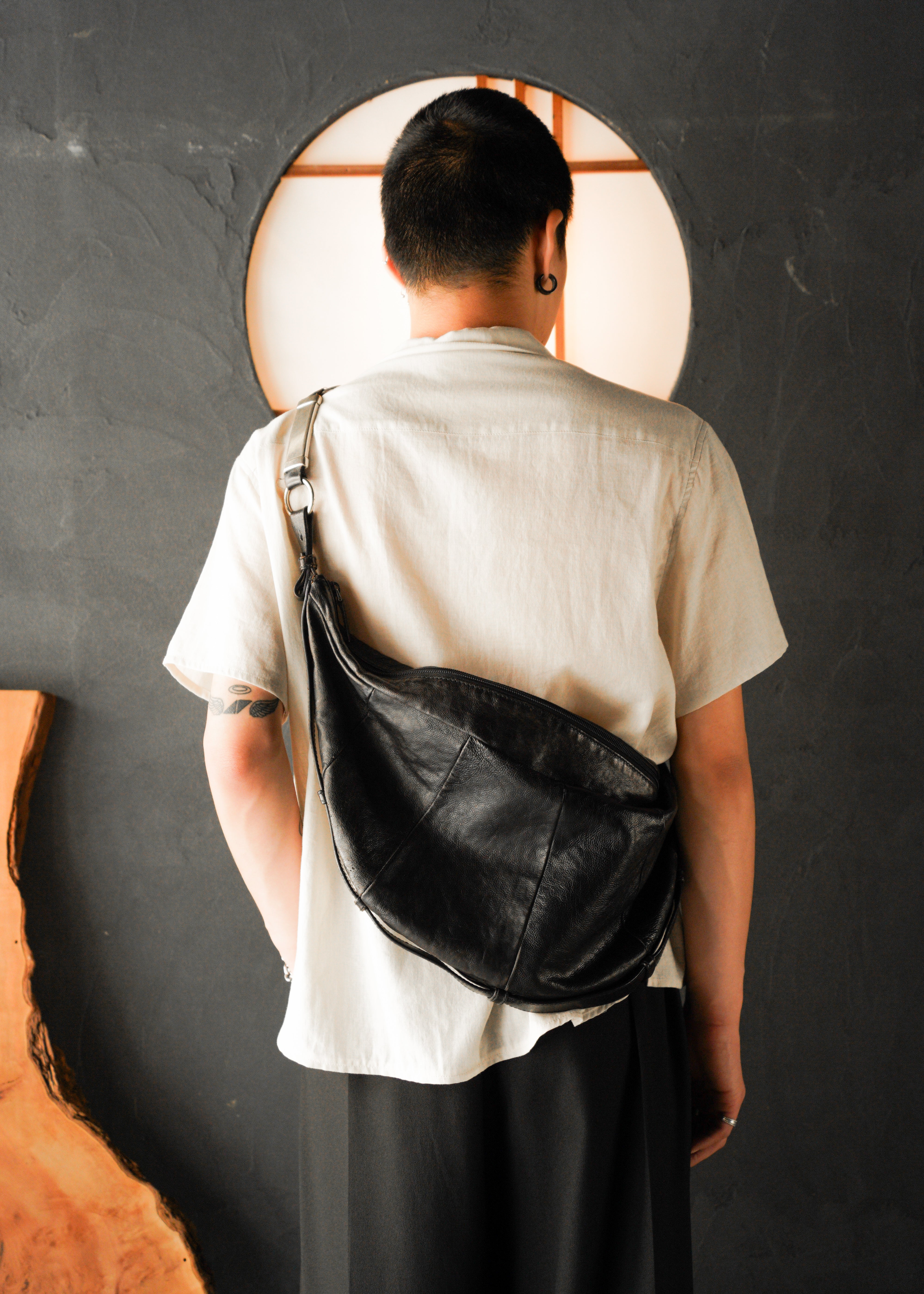 Yves saint laurent rive gauche 02 AW leather hobo bag