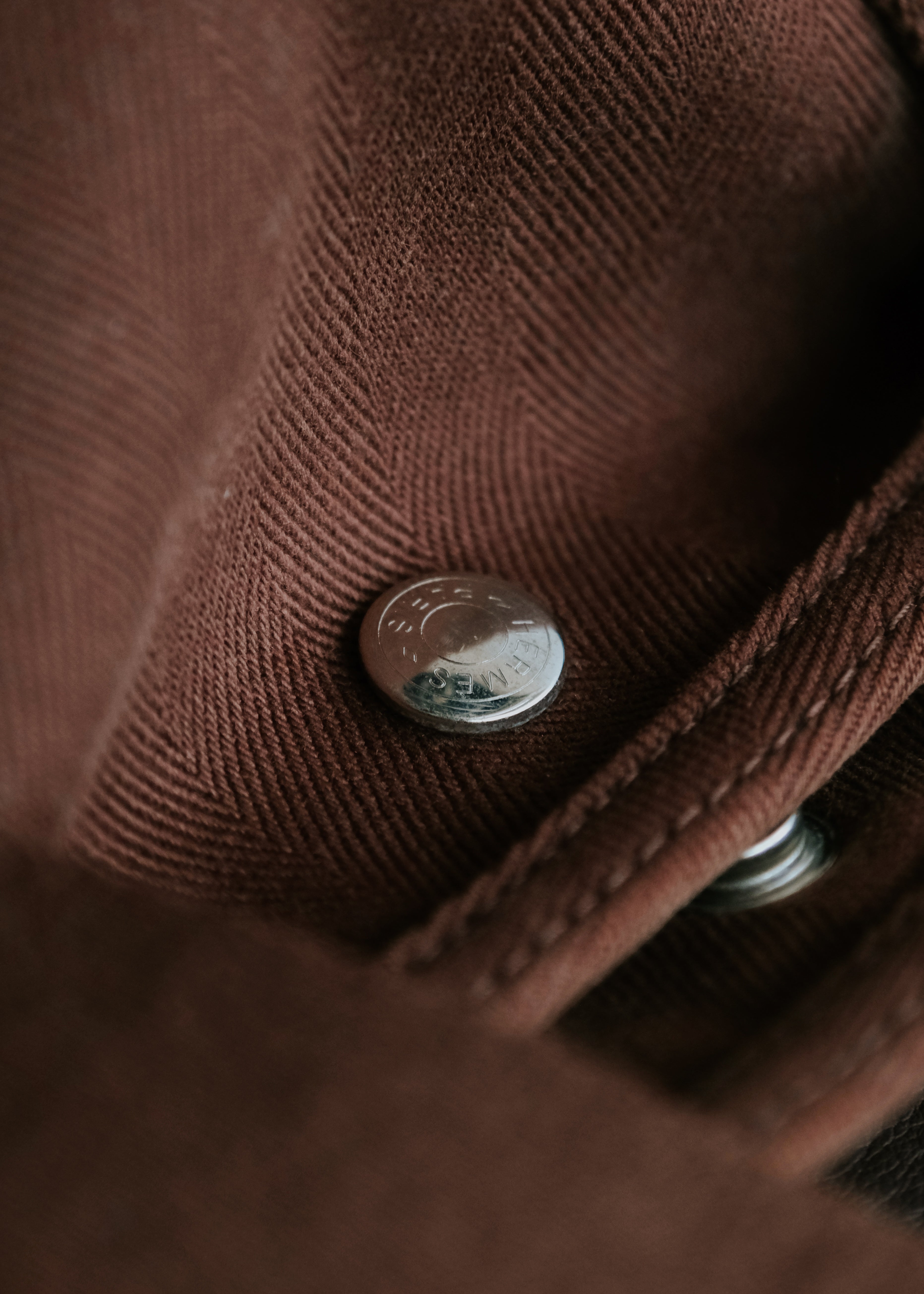 00's HERMÈS valparaiso MM leather flap canvas hand bag