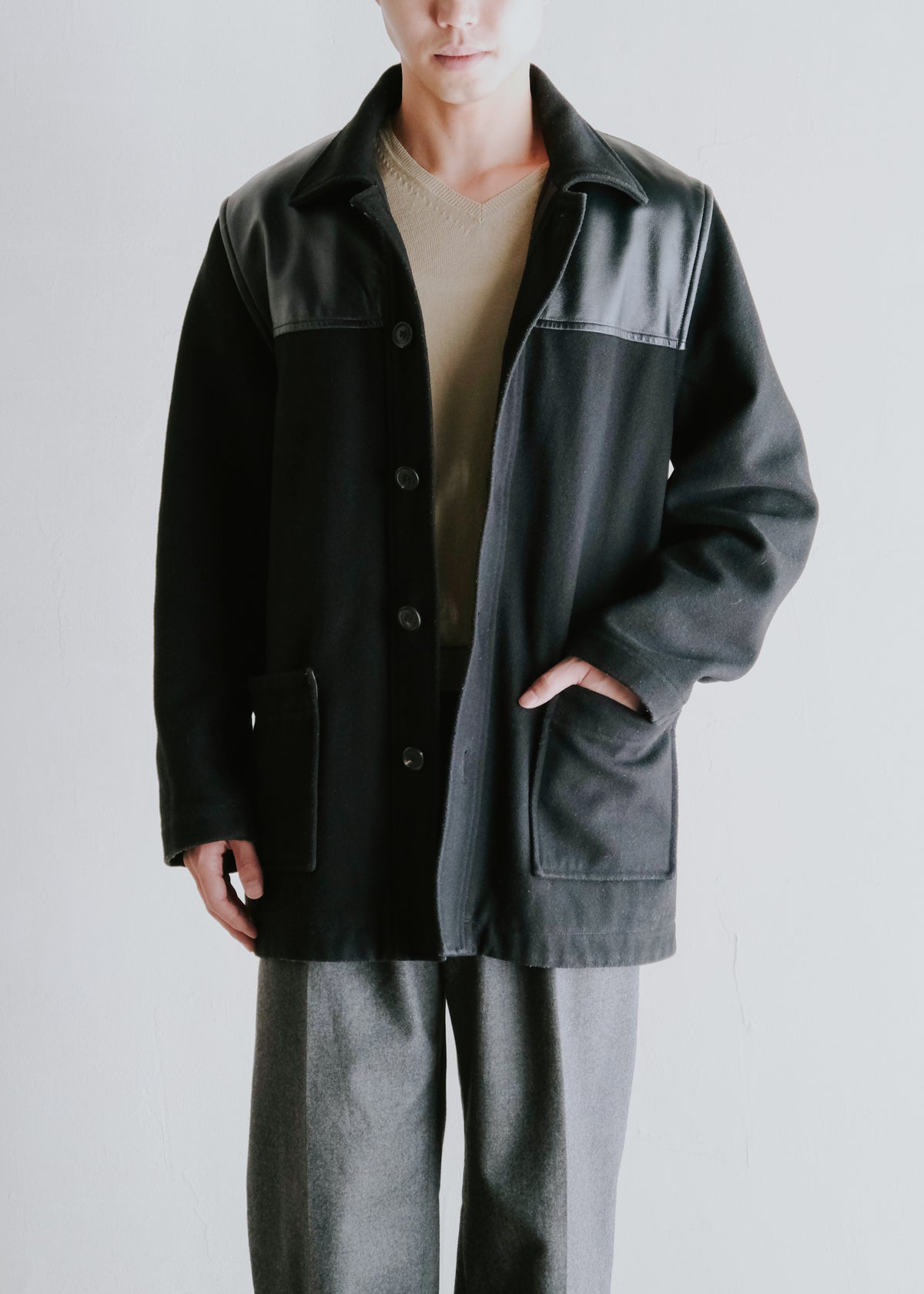 A.P.C. アーペーセー 90年代 cow レザー yoke donkey ジャケット メンズ