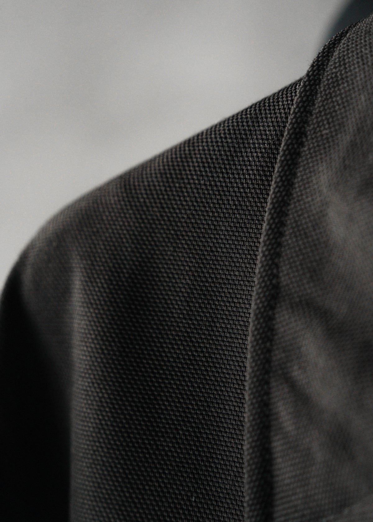90-00’s Salvatore Ferragamo fly front wool blend nylon half coat