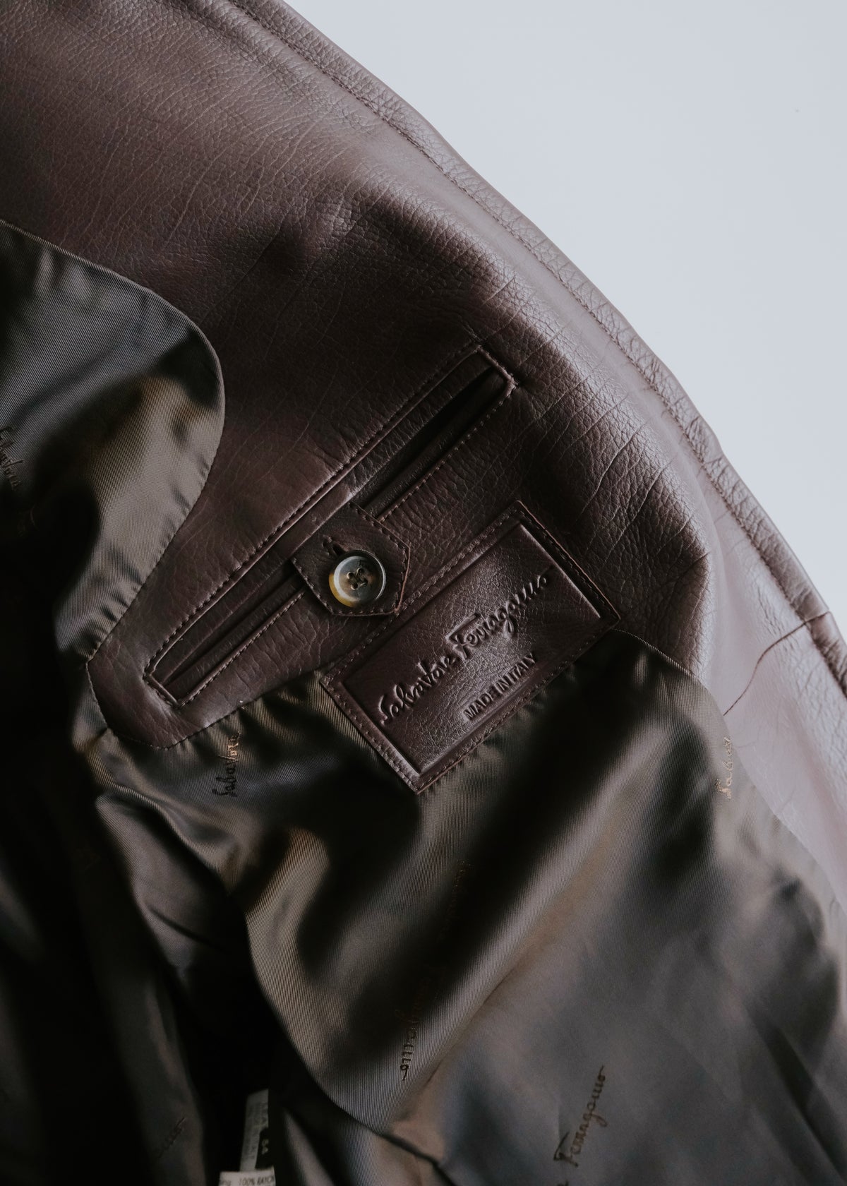 90-00's Salvatore Ferragamo 4 pockets zip up leather blouson