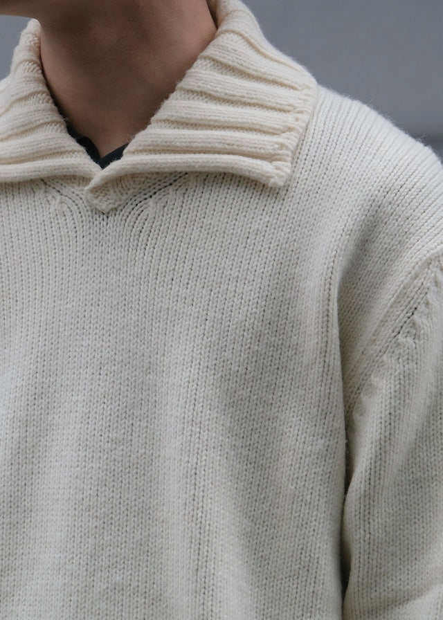 90's Salvatore Ferragamo open collar loose knit