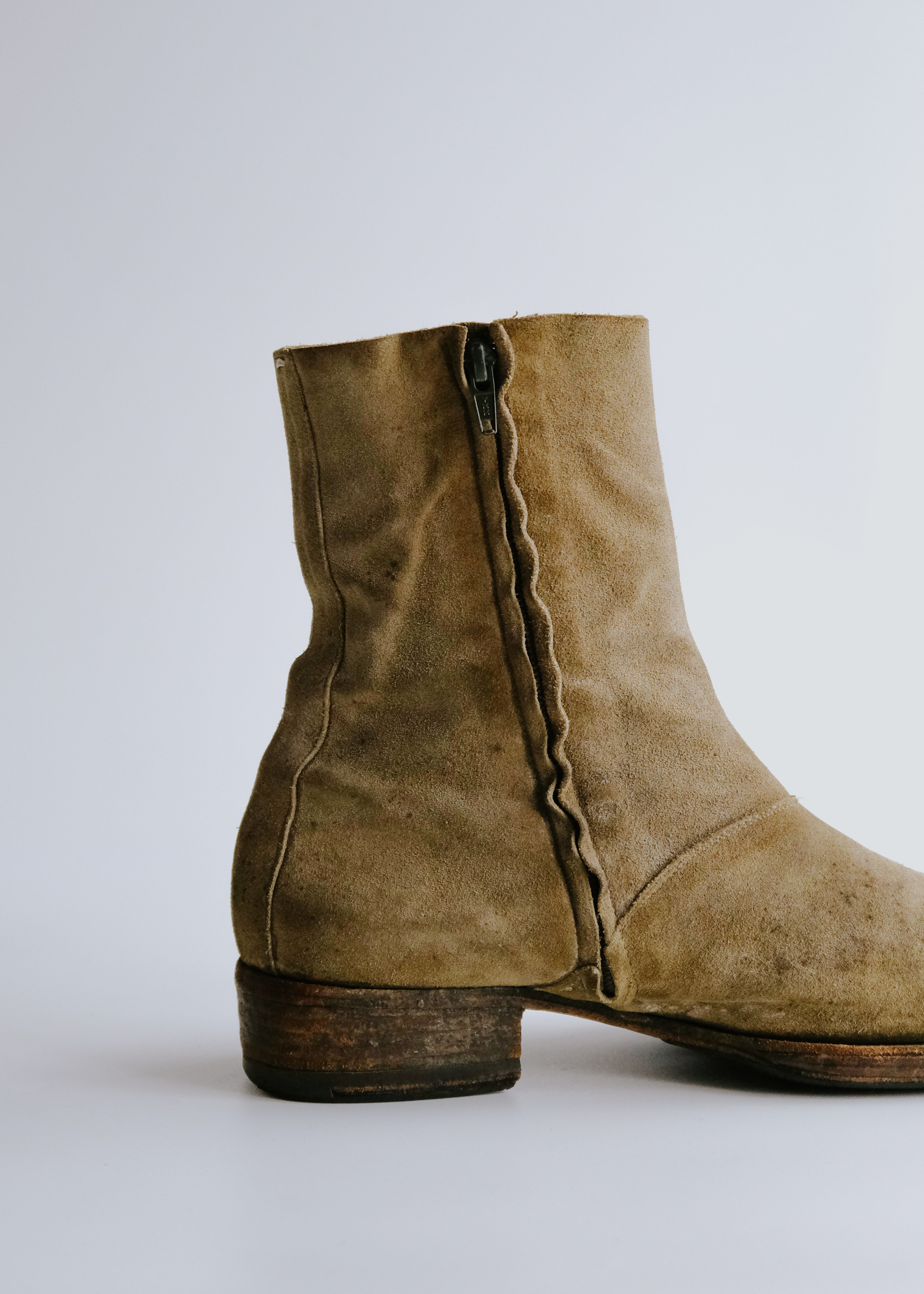 CETTEN | Martin Margiela 03AW Square toe side zip boots
