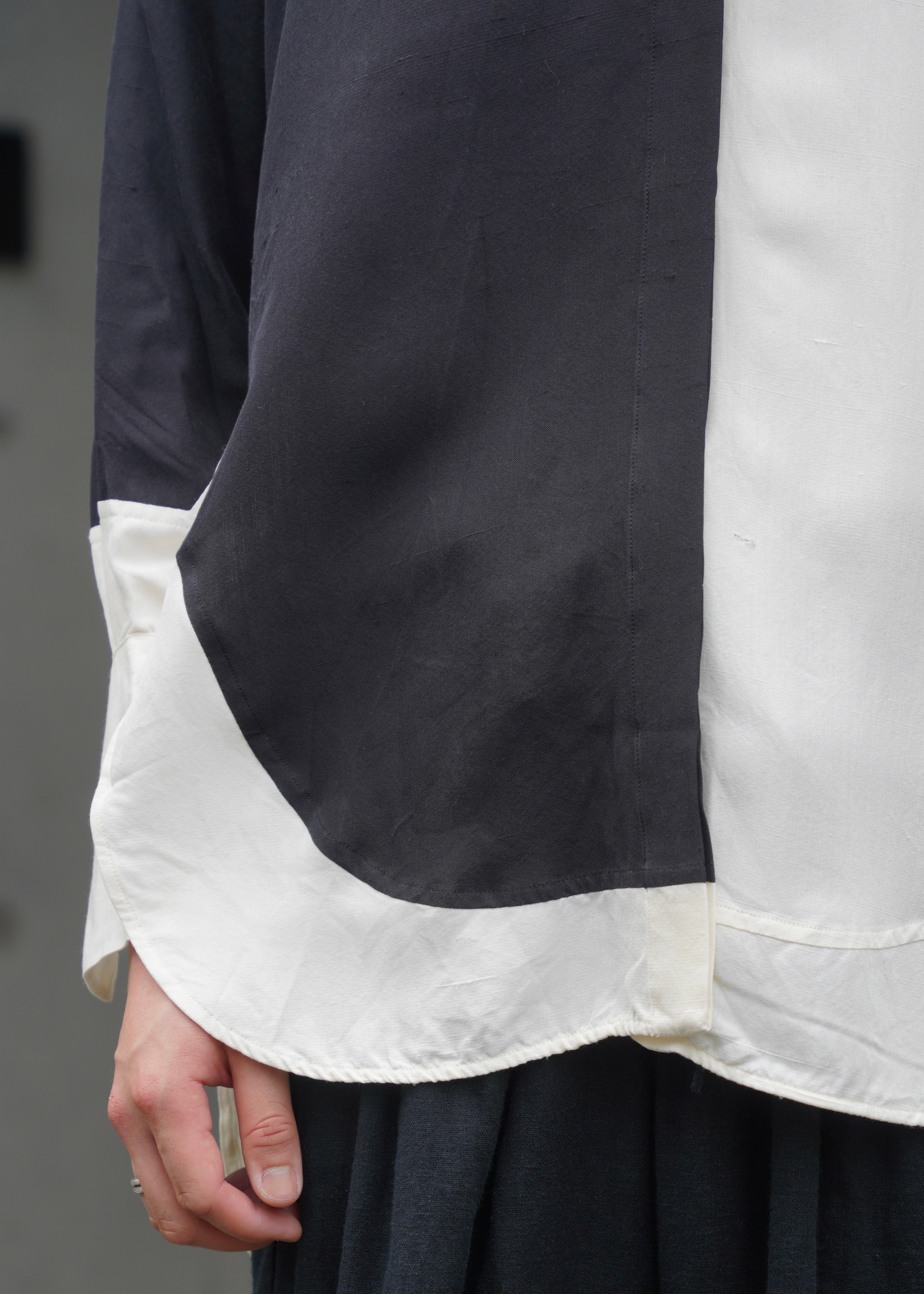 Loewe Two-Tone Silk Fly-Front Shirt