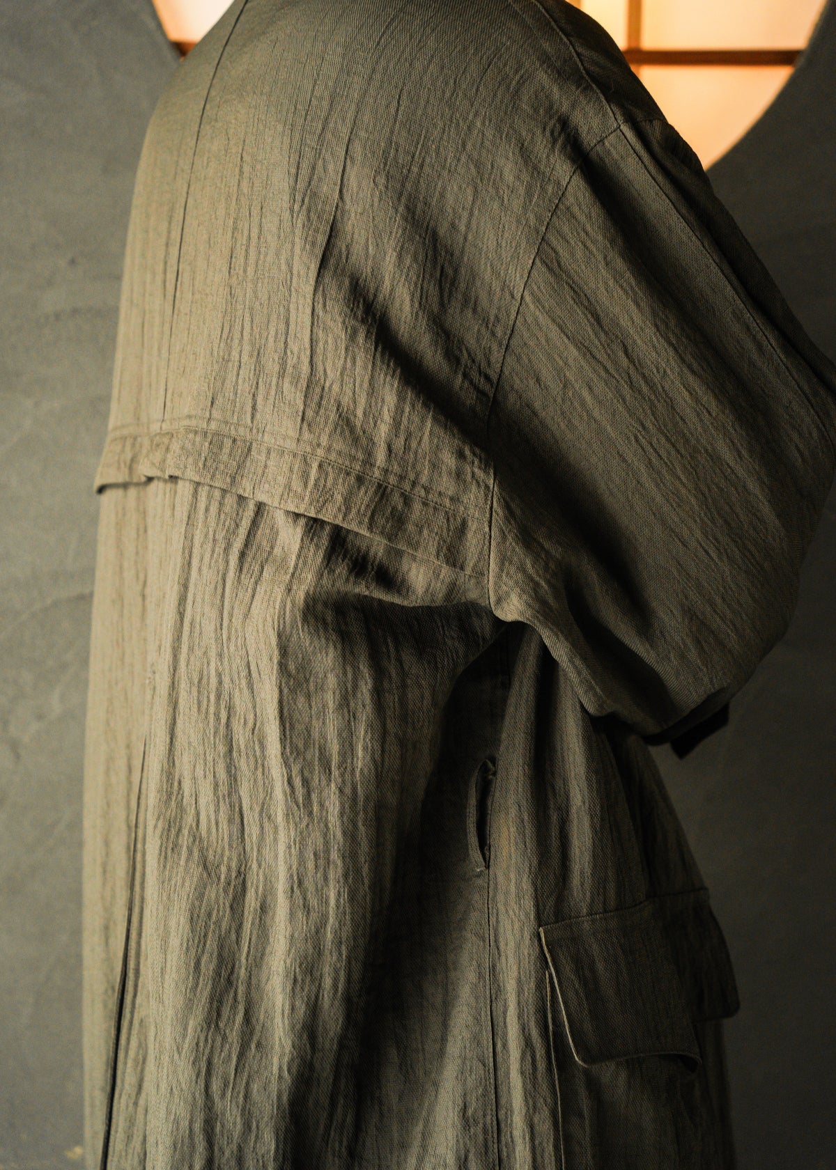 70-80’s GIORGIO ARMANI linen balmacaan coat