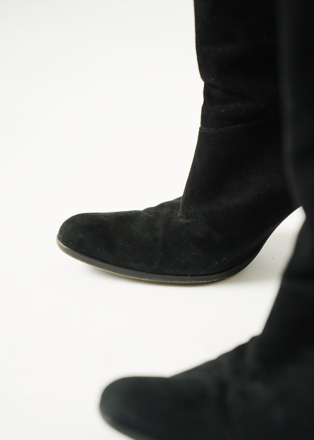 00's GUCCI suède leather long boots