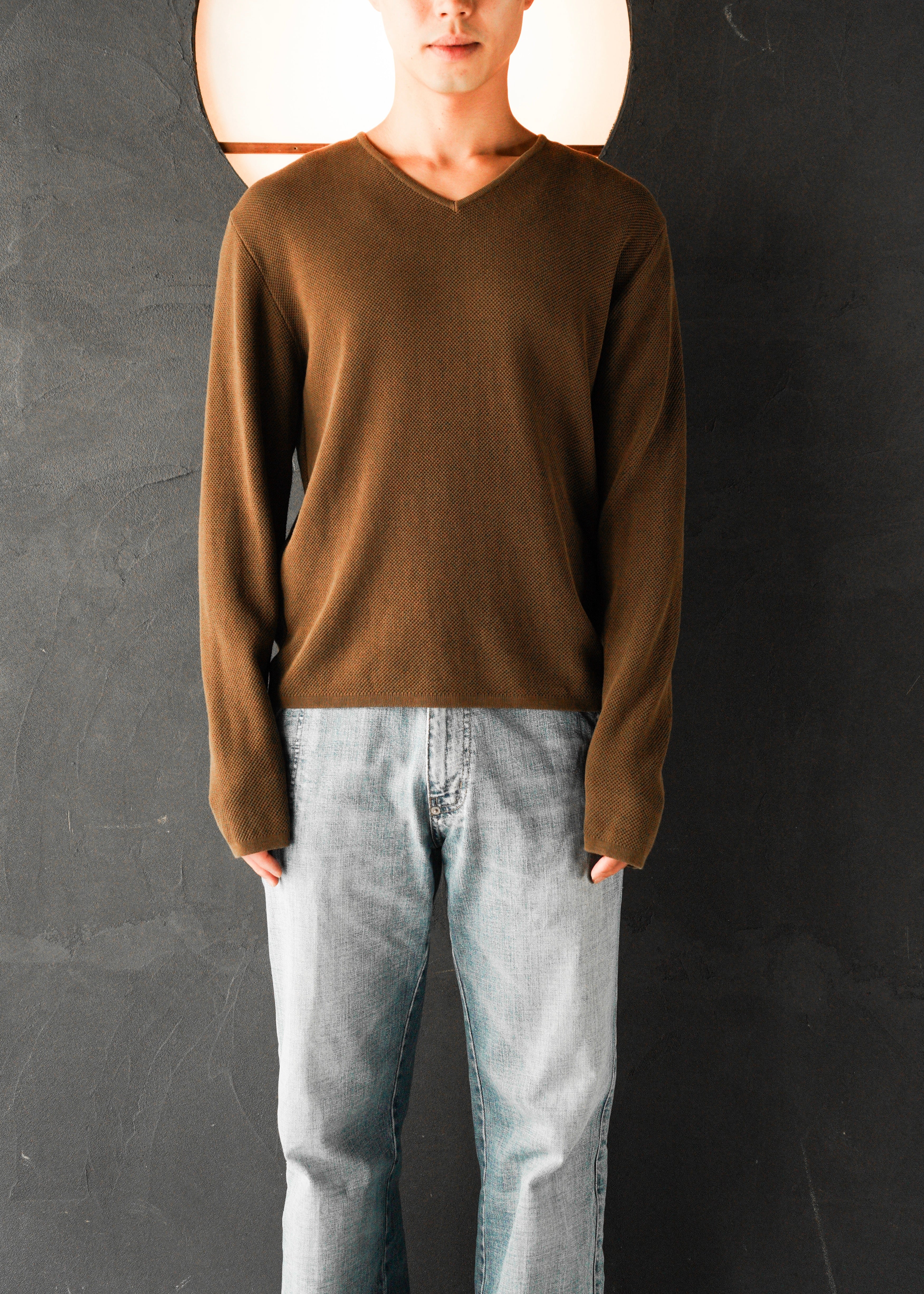 90-00's JIL SANDER v-neck mesh knit