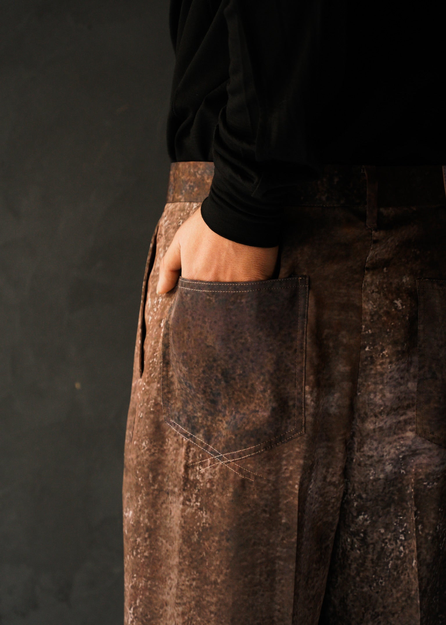 SASAKI SATORU 26SS single tuck wide trousers / Brown