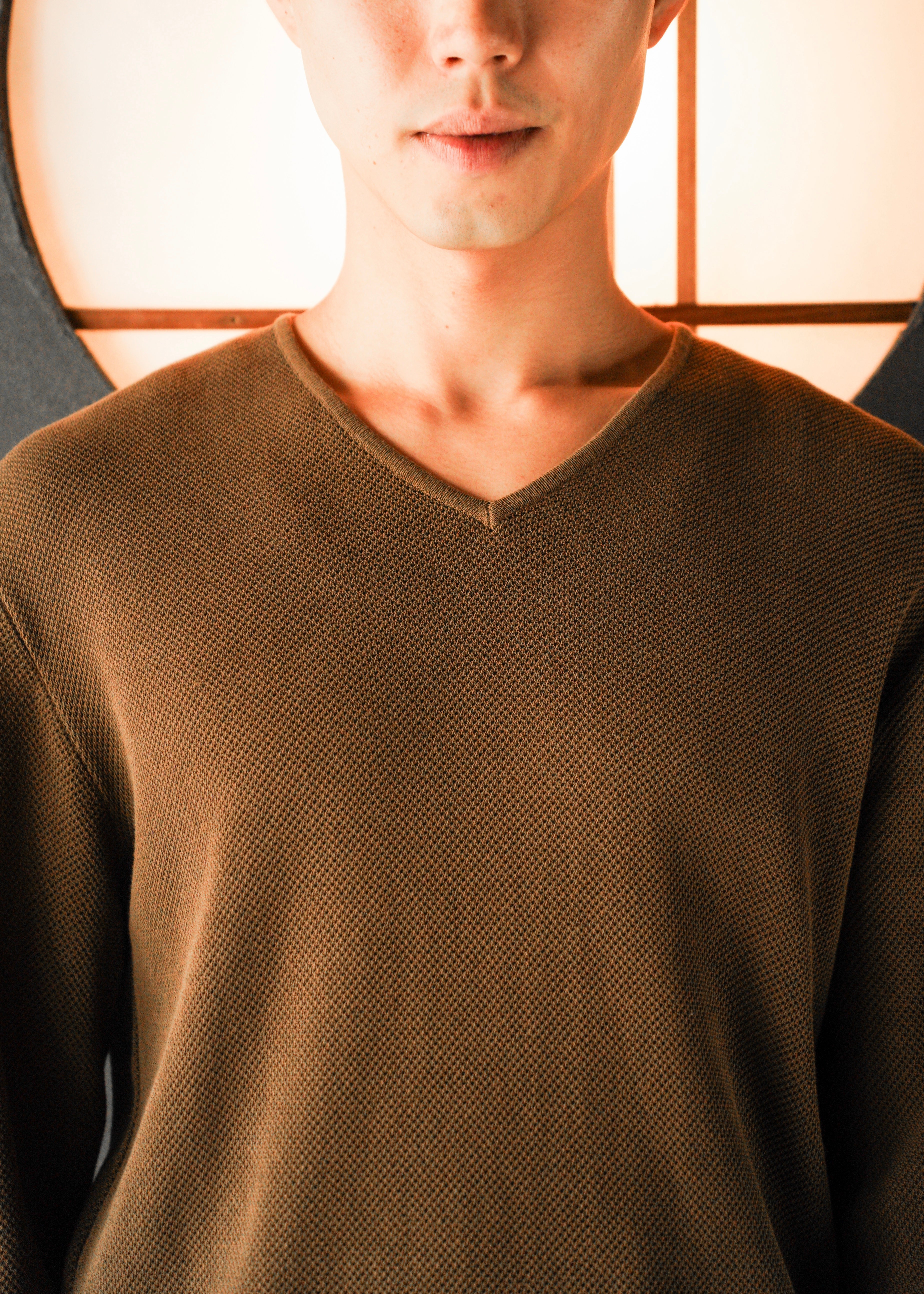 90-00's JIL SANDER v-neck mesh knit