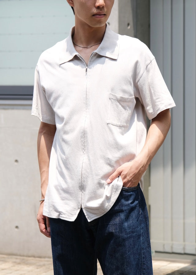 80’s- Y's for men full zip short sleeve shirt