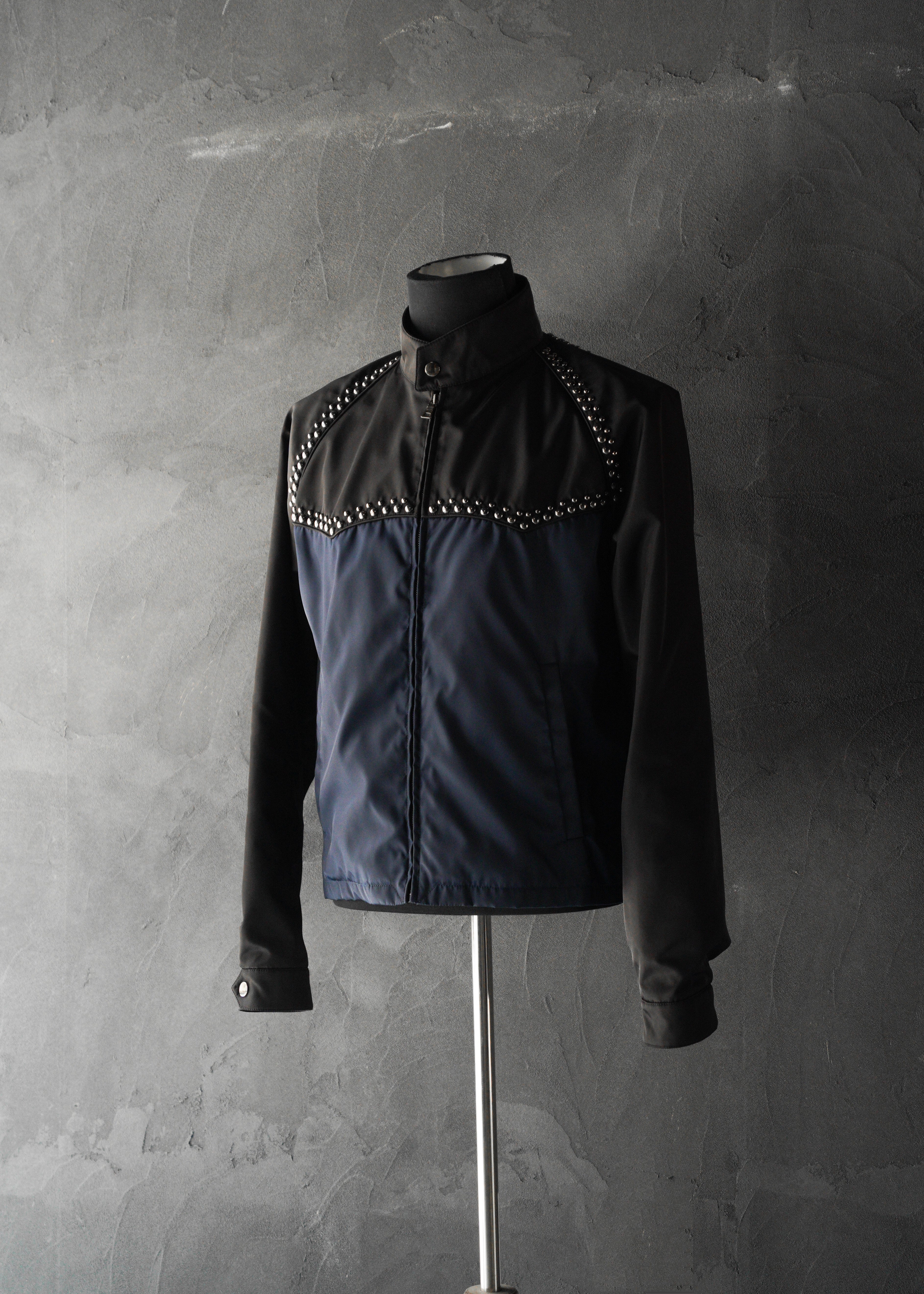 PRADA 12SS bicolor nylon studs blouson