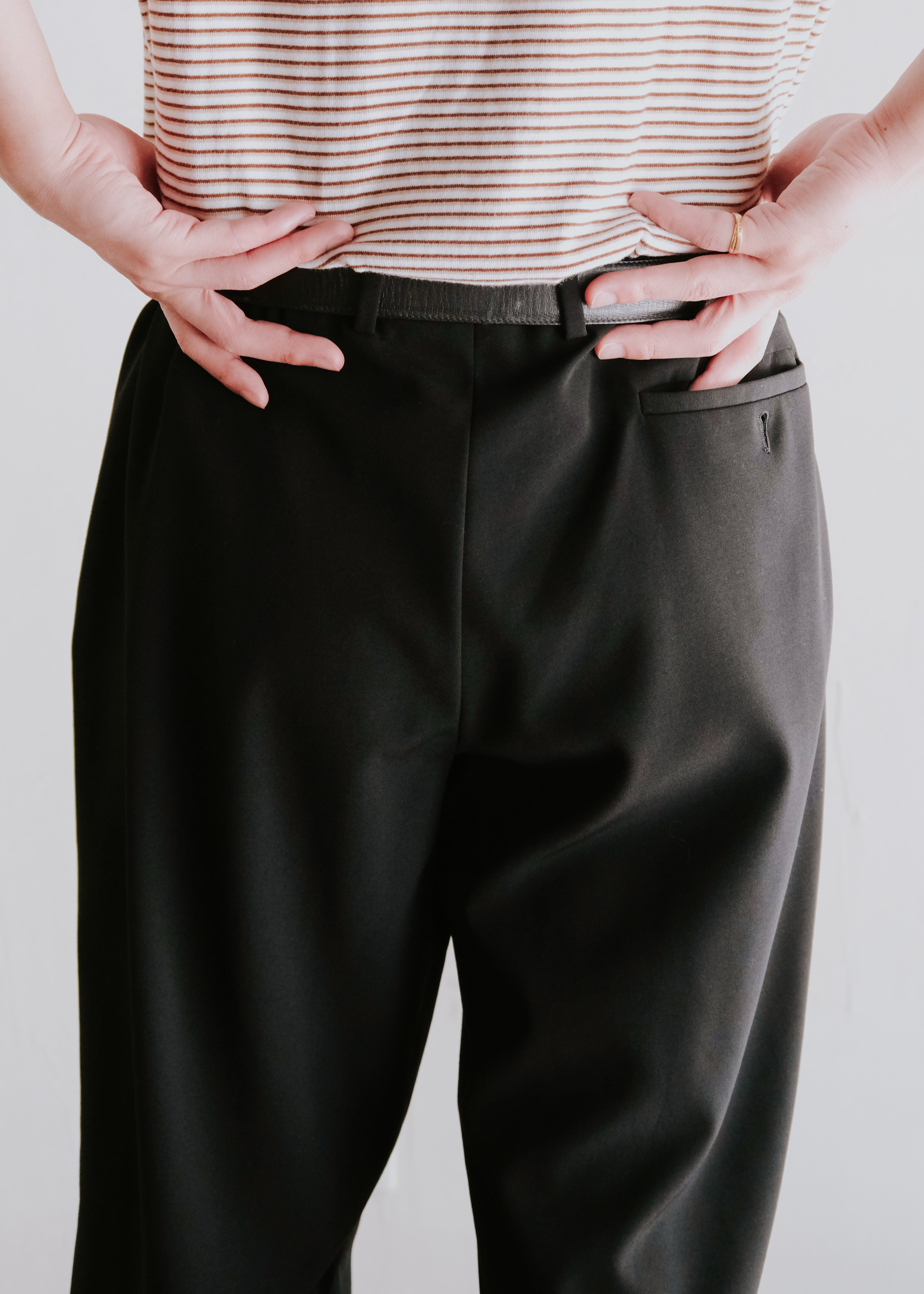 90-00's GIORGIO ARMANI center seam pure wool wide trousers