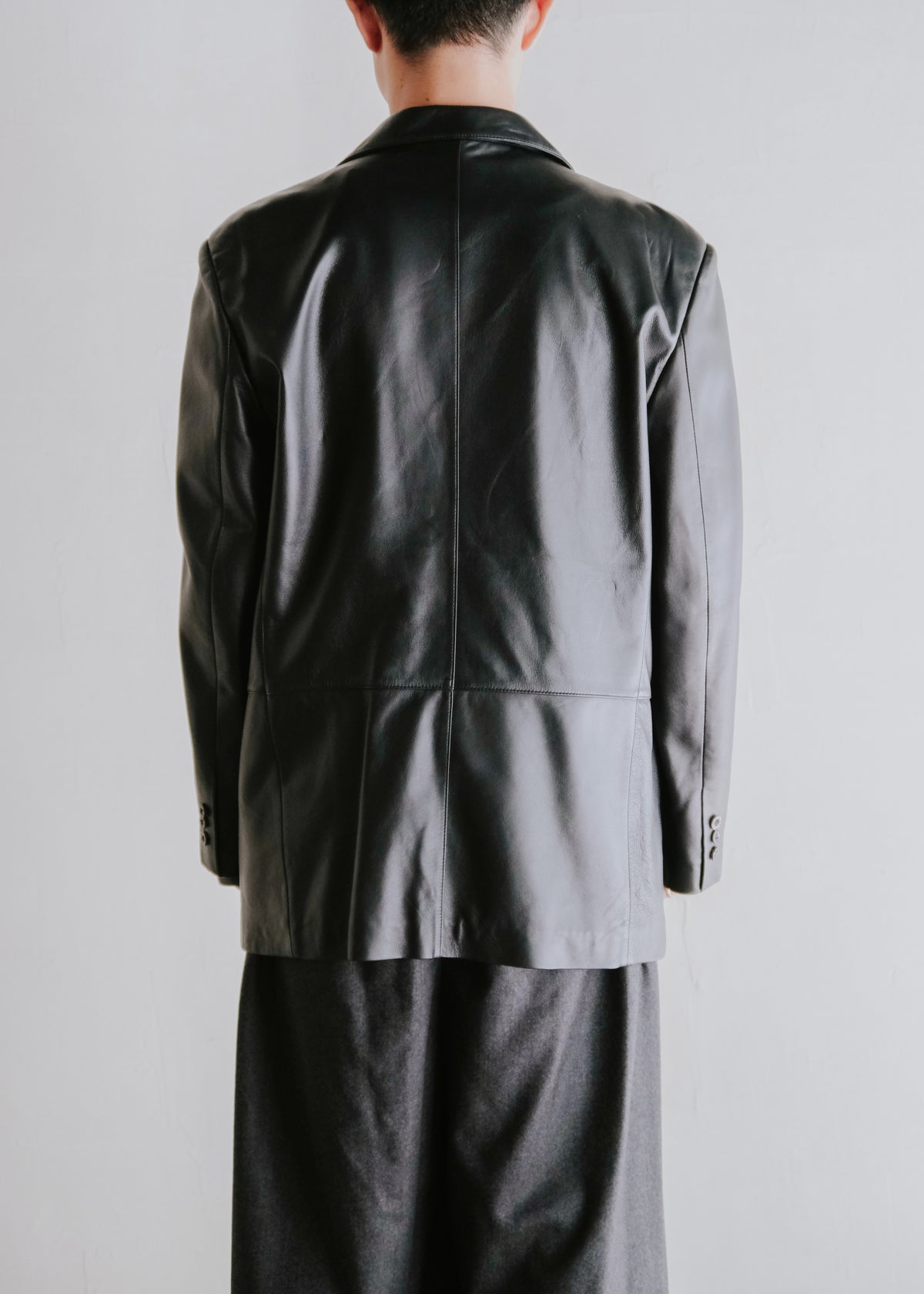 BALMAIN PARIS lamb leather 3B tailored jacket