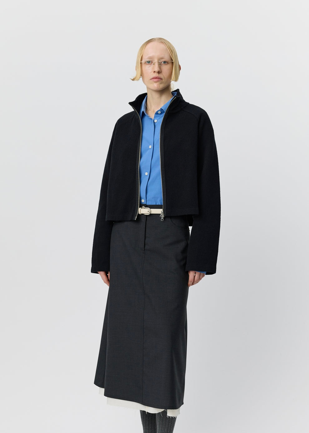 mfpen 26AW Cropped Leisure Zip Up Black メンズ