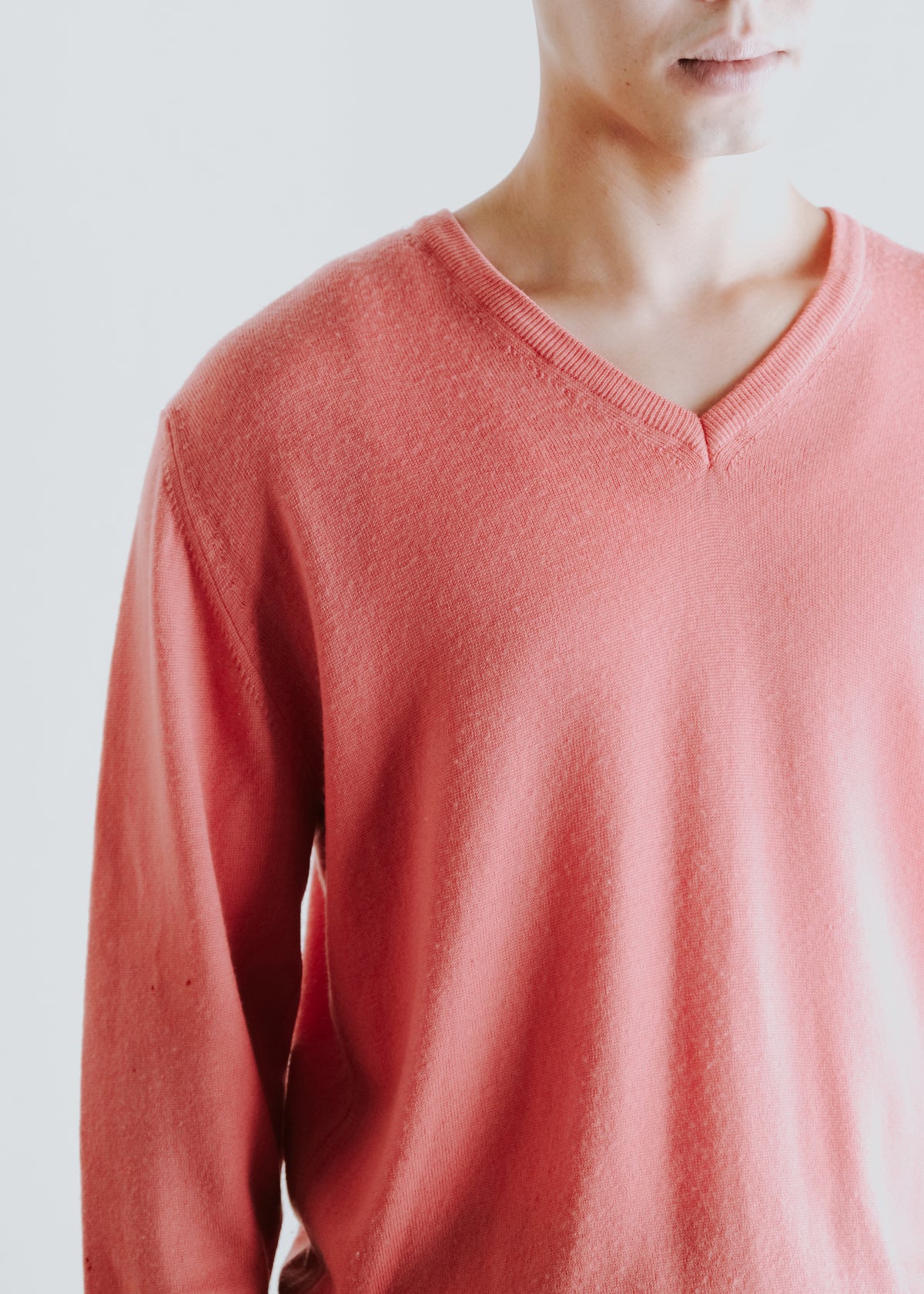80's- euro pure new ウール v-neck ニット メンズ
