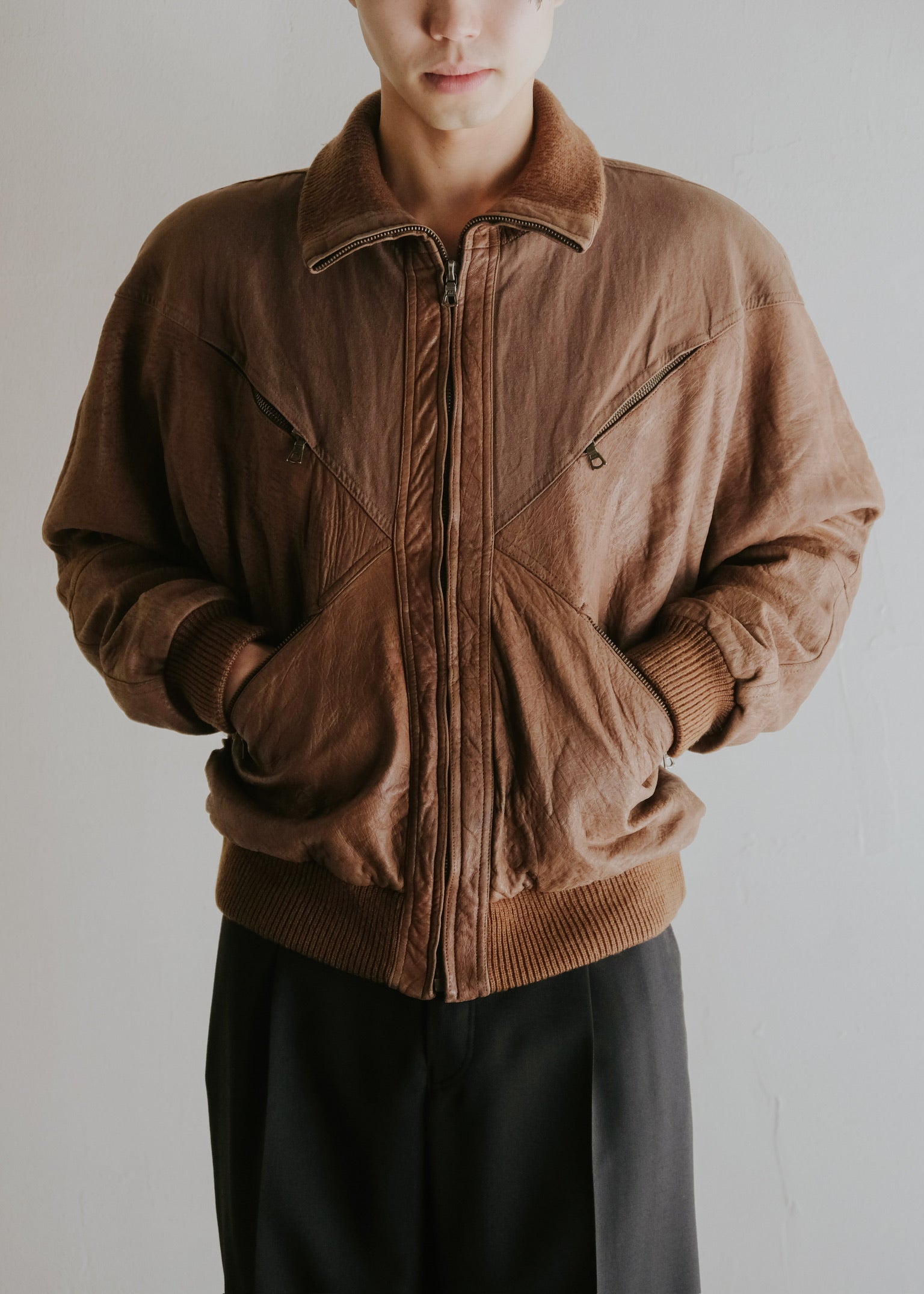 RUFFO パンチングスェードブルゾン CETTEN | 70-80's RUFFO multiple zip swiching leather blouson