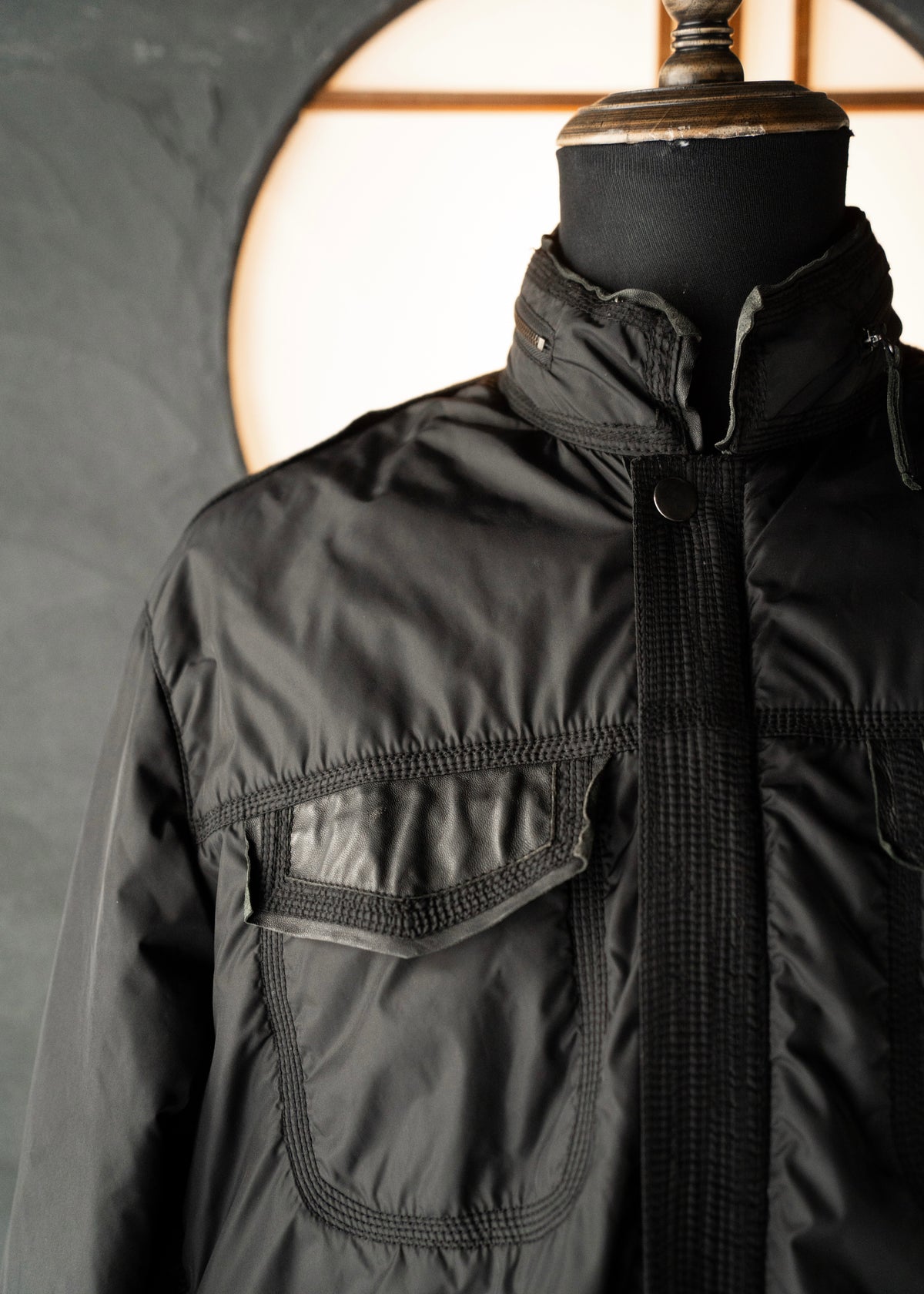 00’s EMPORIO ARMANI double zip up multi pocket nylon jacket