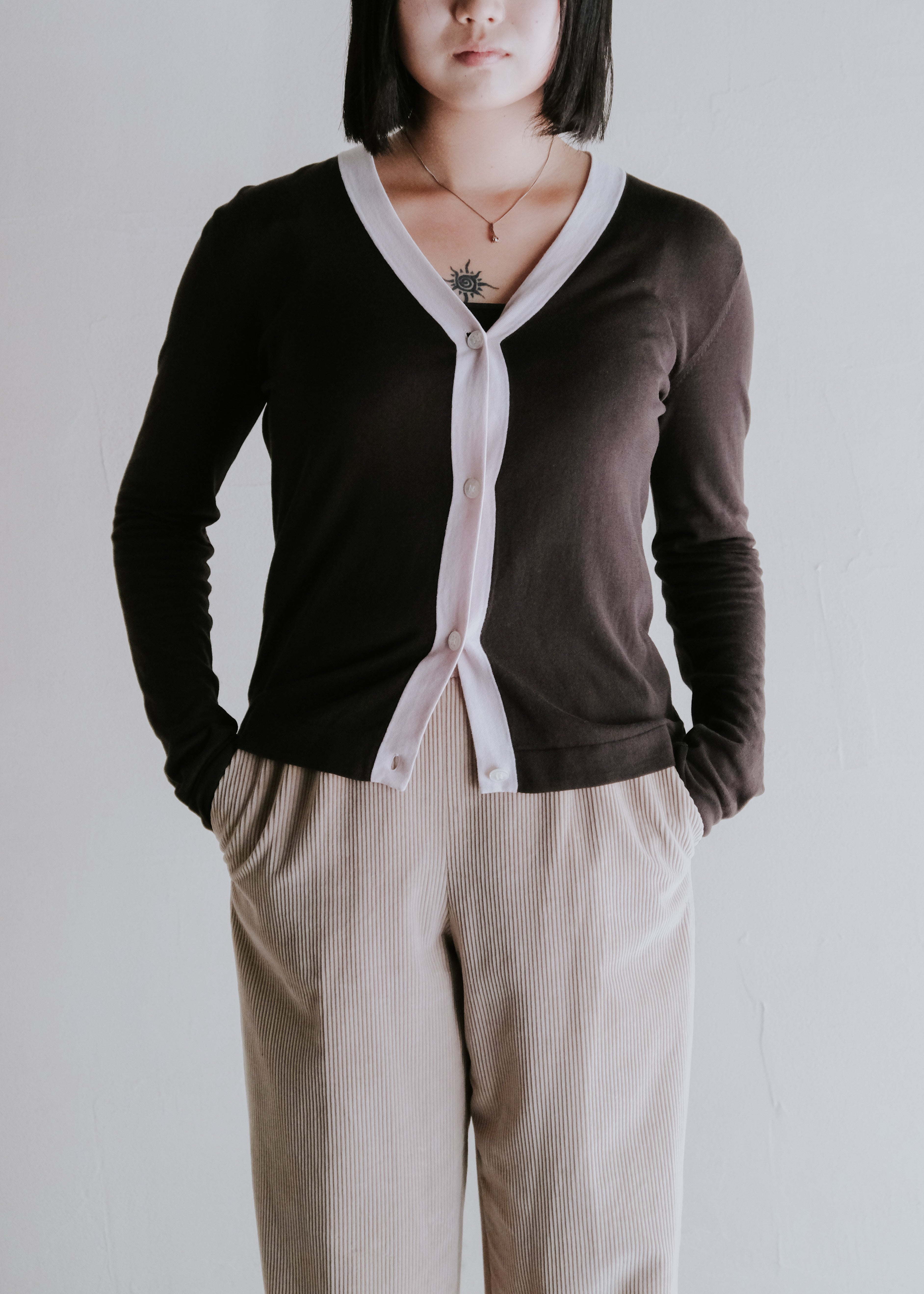 HERMÈS by Martin Margiela bi-color knit cardigan