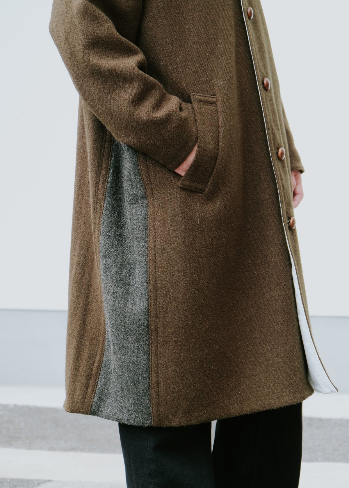 NAMACHEKO 26AW EMLEY コート SPECKLED MOSS GREEN メンズ