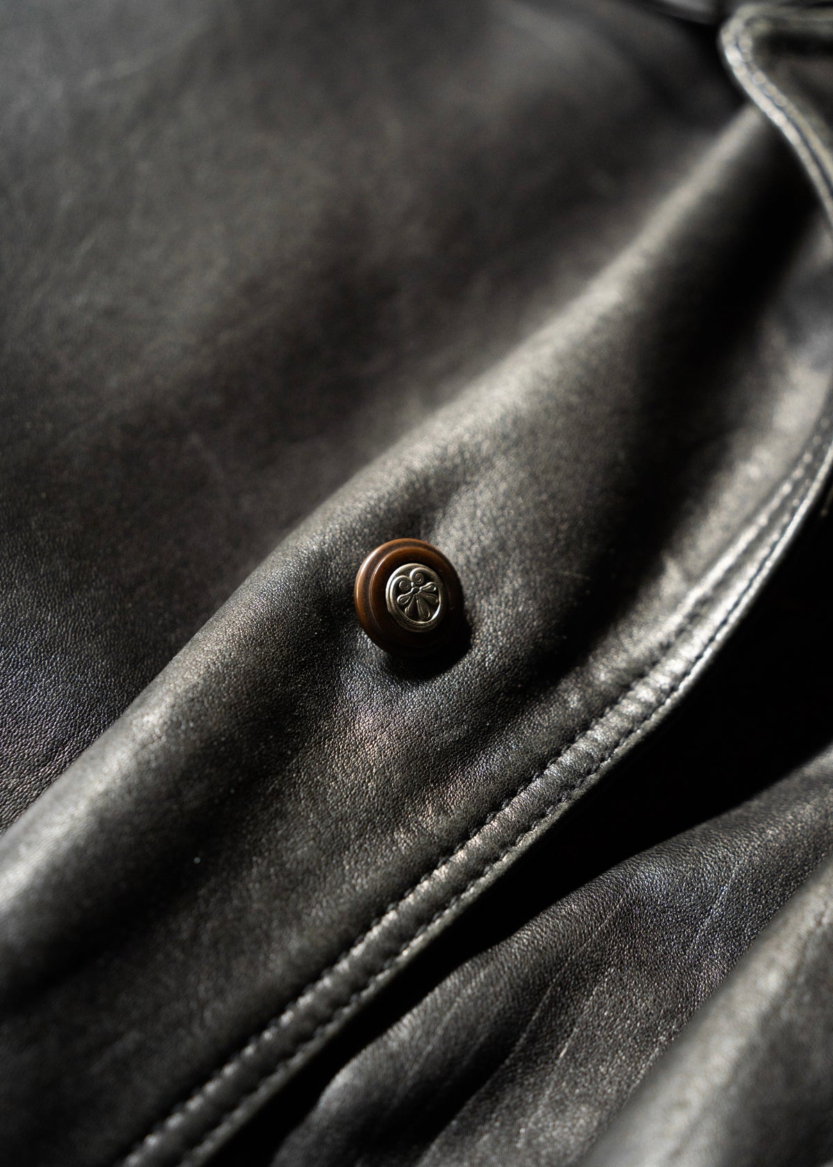 80-90's RUFFO fly front hooded leather blouson