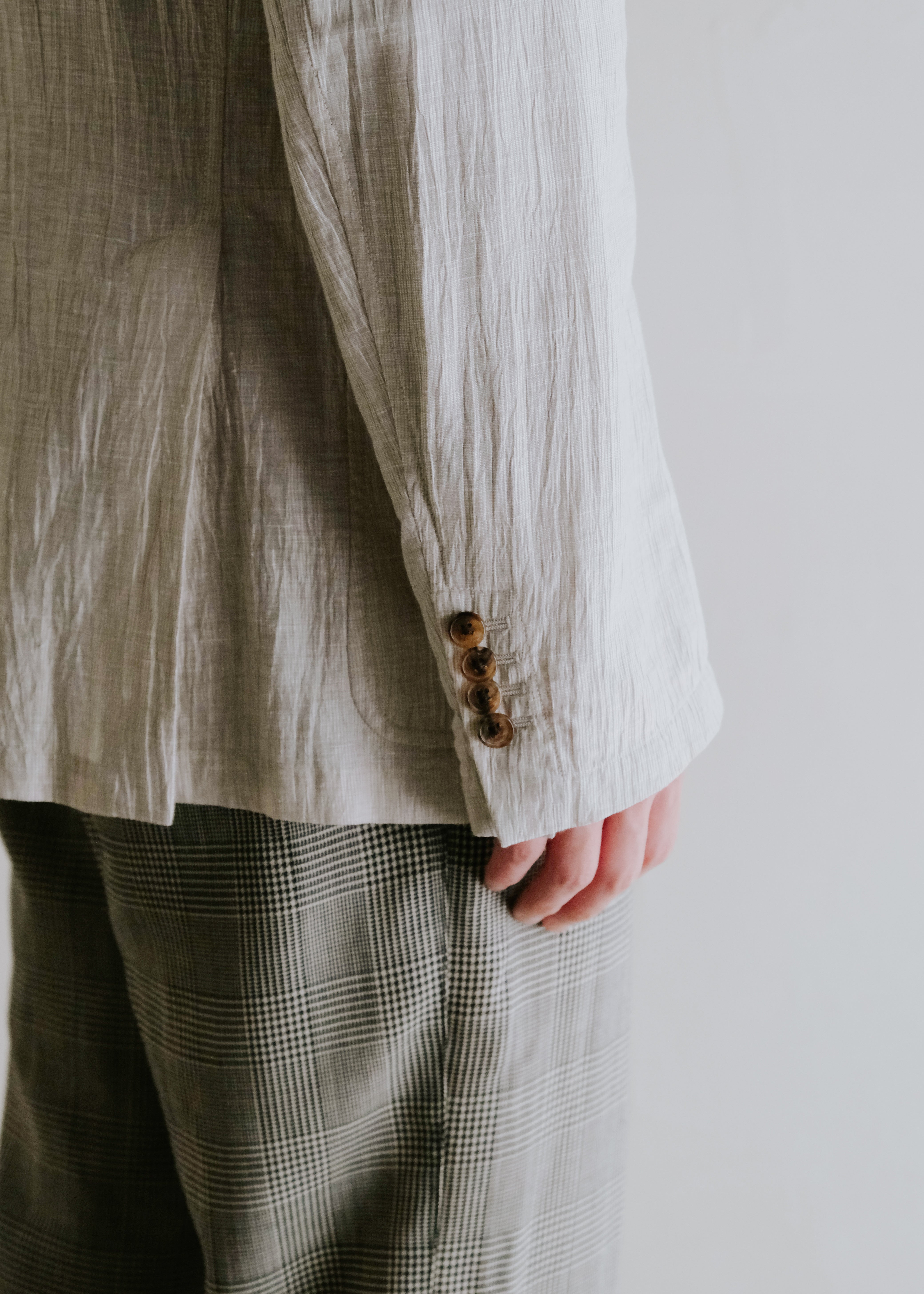 10's- HERMÈS ripple textured 3B tailored jacket