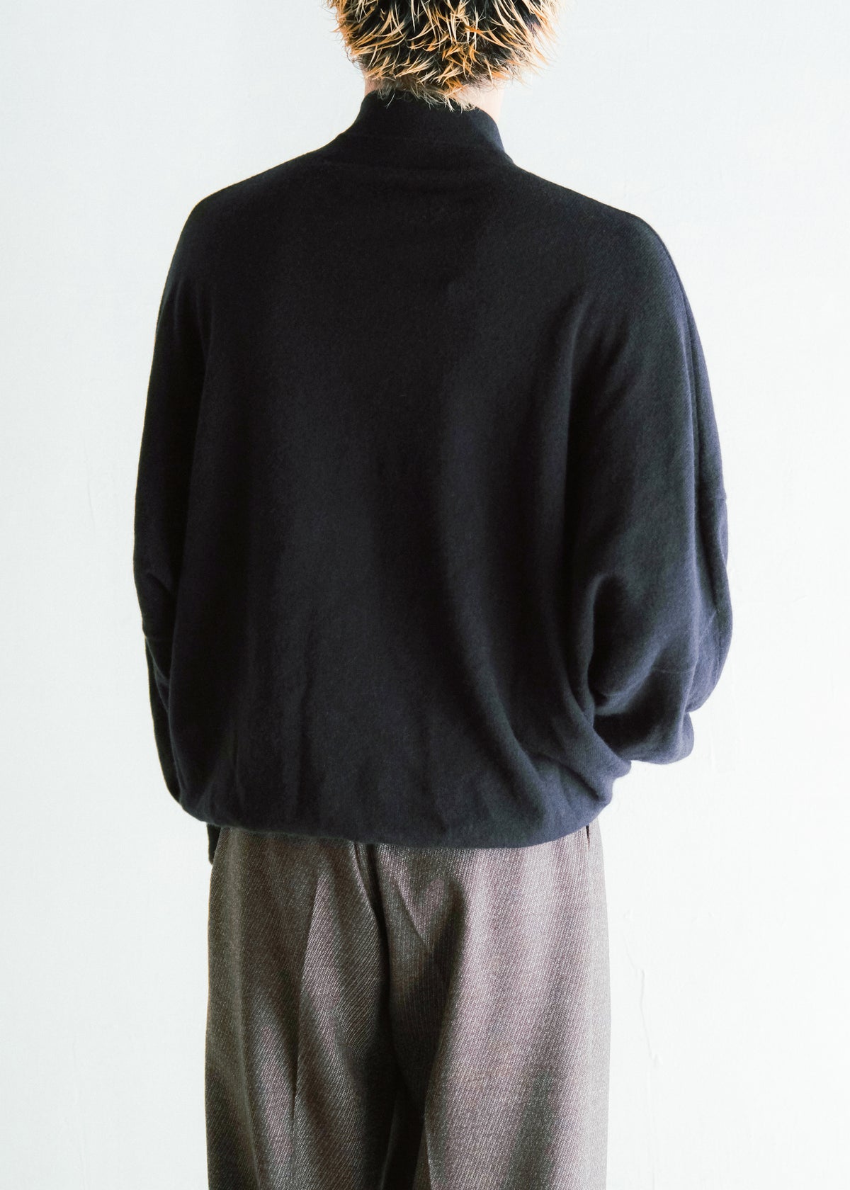 nonnotte 26AW Draping Shawl Collar V Pullover Pure Cashmere Knit