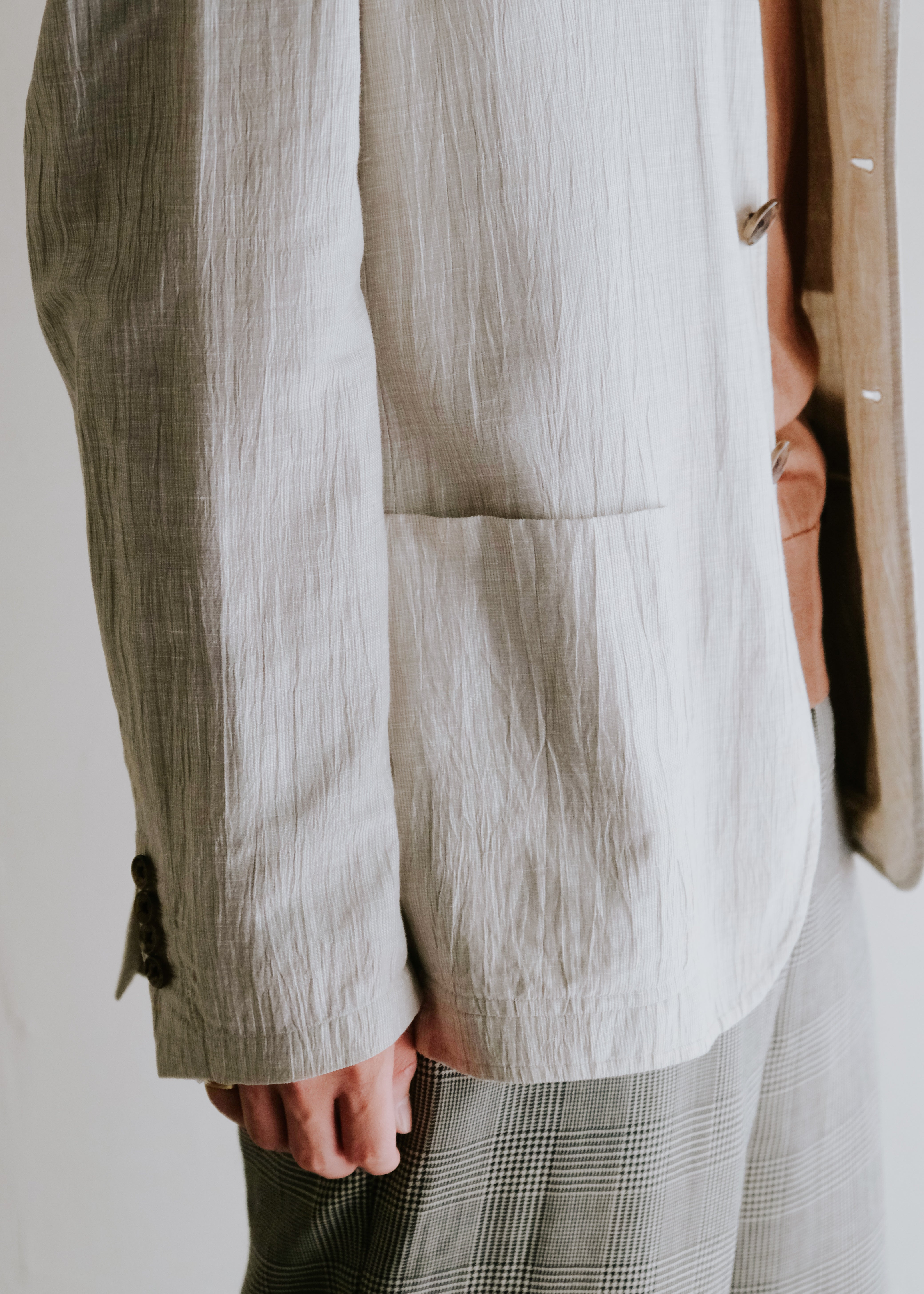 10's- HERMÈS ripple textured 3B tailored jacket