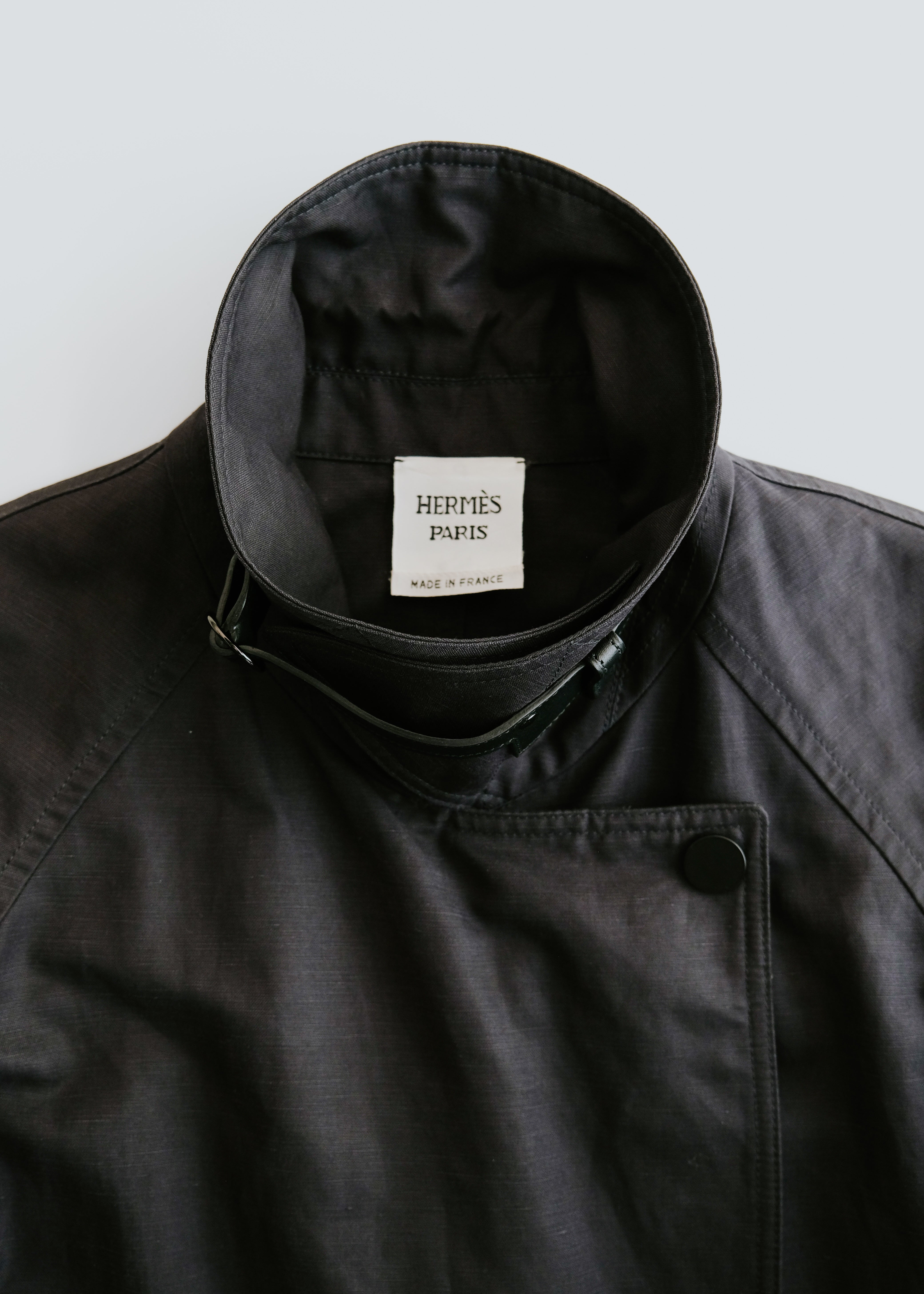 10's HERMÈS by Christophe Lemaire leather belted short coat