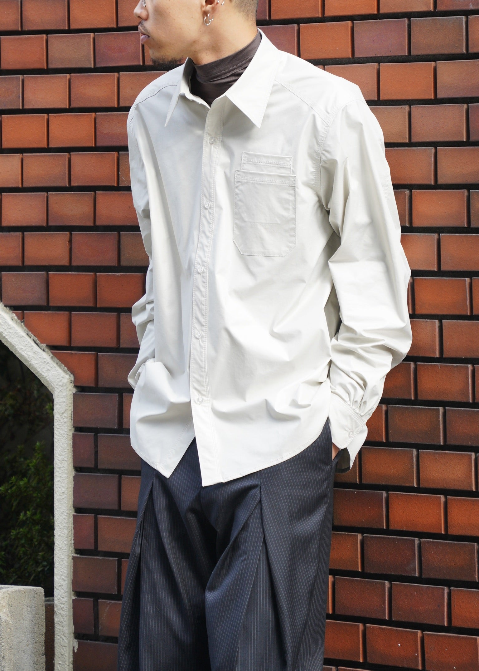 D.Nart.Ampta 25AW stitched double patch pocket shirt