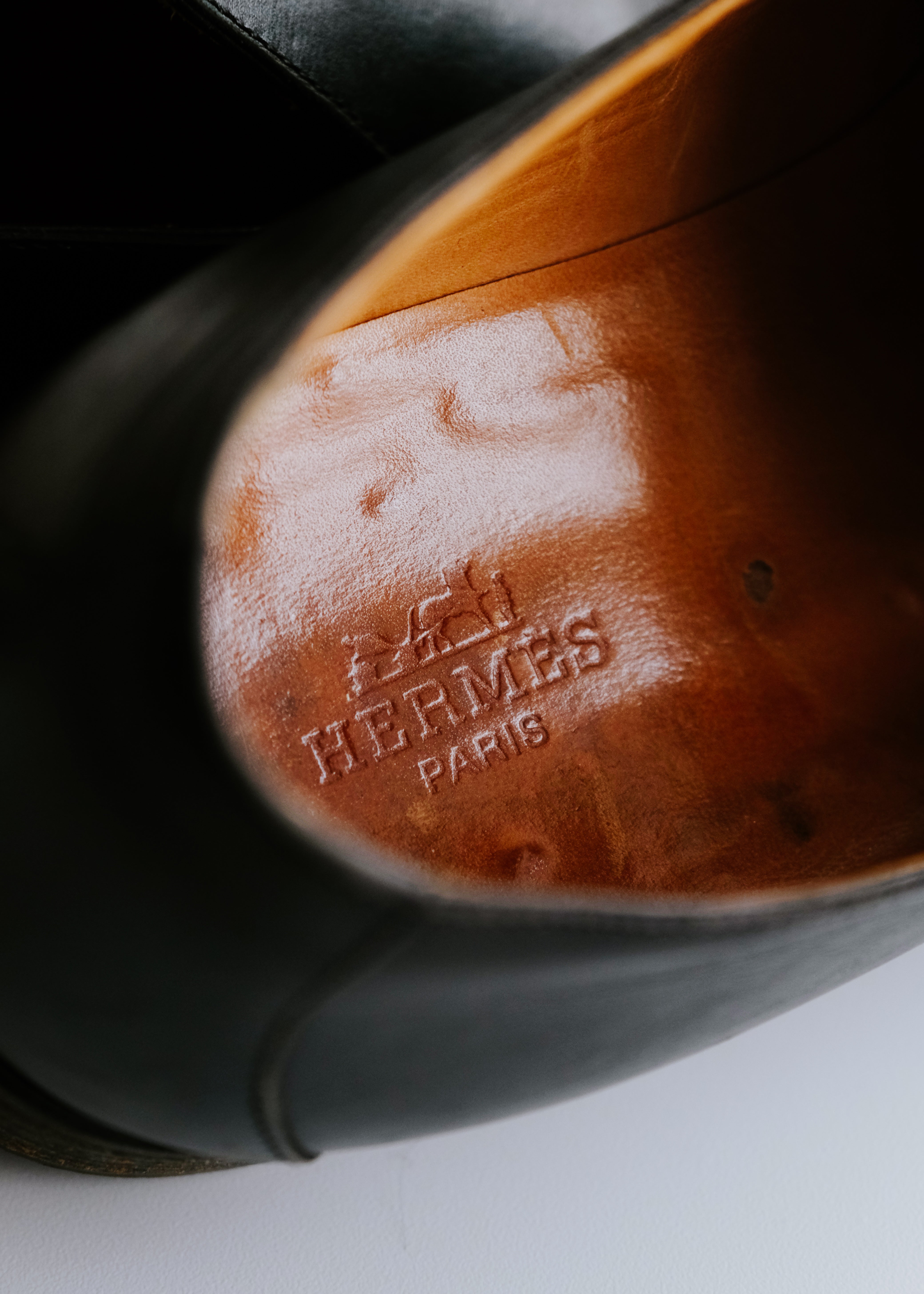 90-00's HERMÈS square toe leather venetian loafers