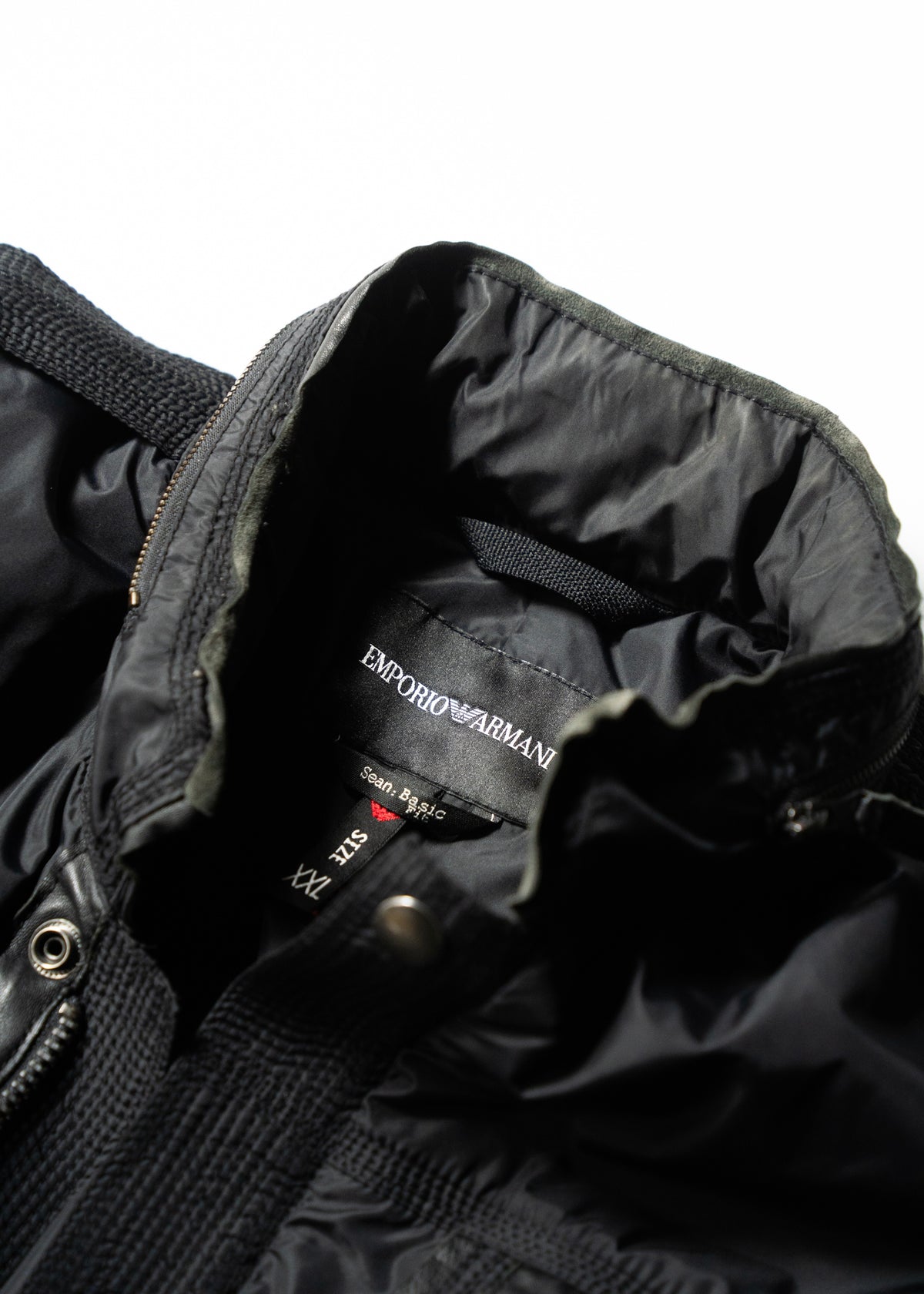 00’s EMPORIO ARMANI double zip up multi pocket nylon jacket