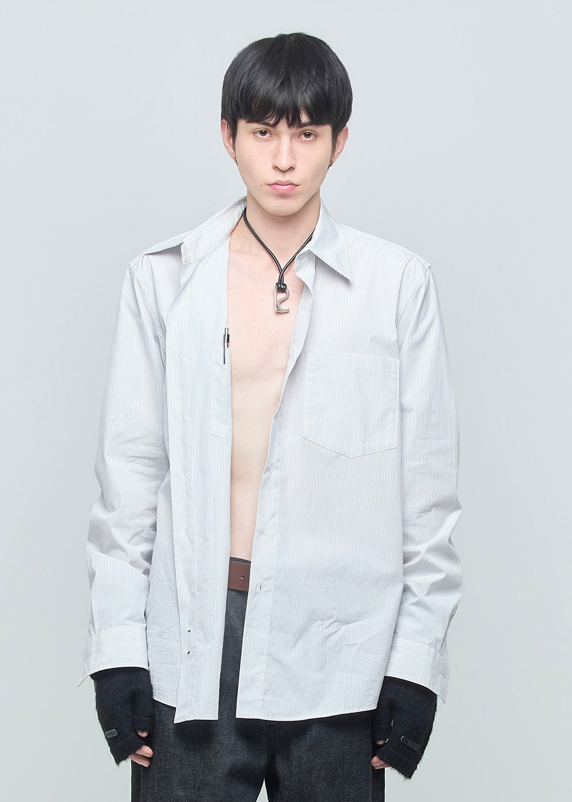 SHOOP 26AW LUCAS 2 POCKET SHIRT / White Stripes