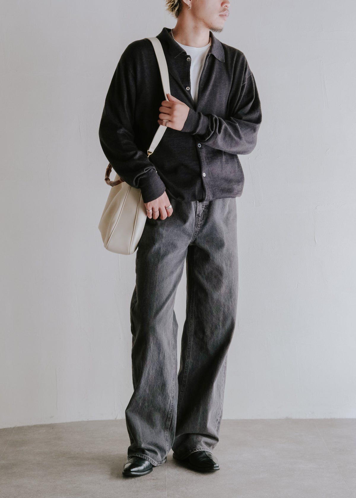old navy wide leg denim trousers