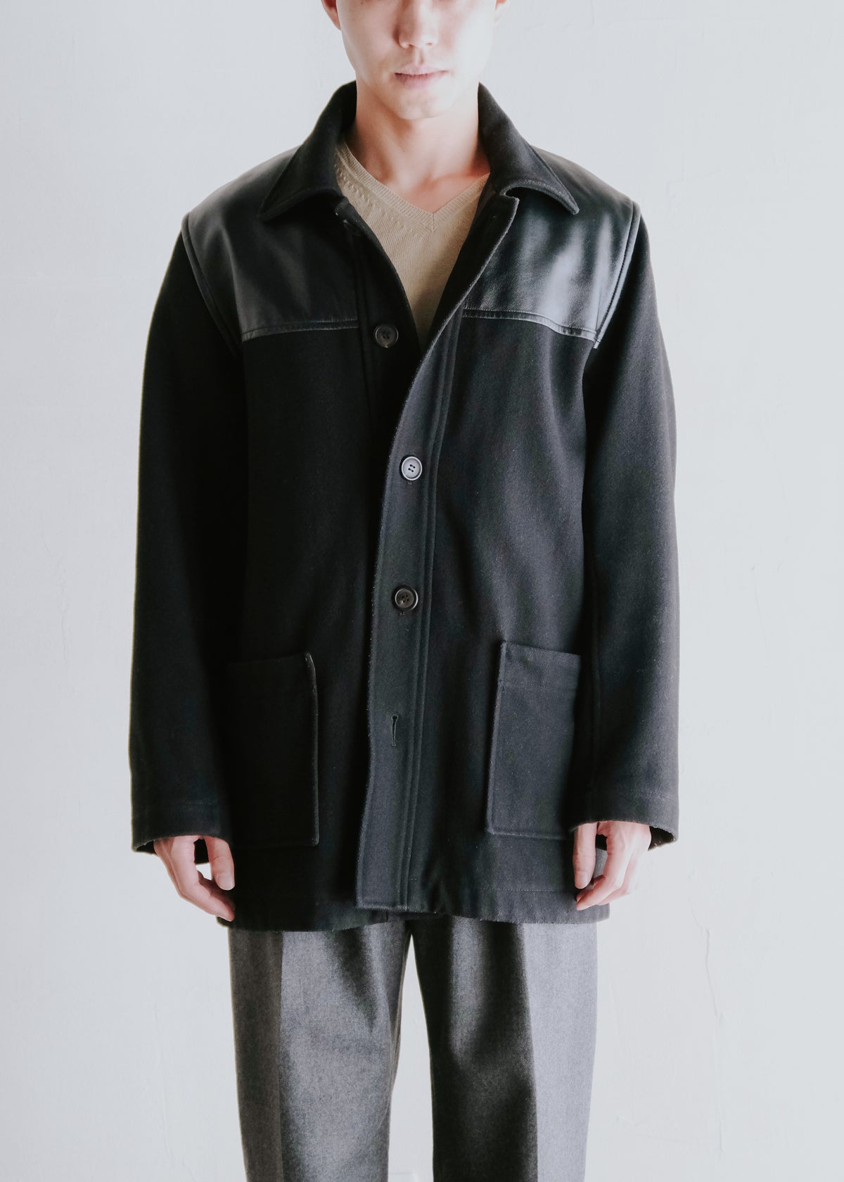 A.P.C. アーペーセー 90年代 cow レザー yoke donkey ジャケット メンズ