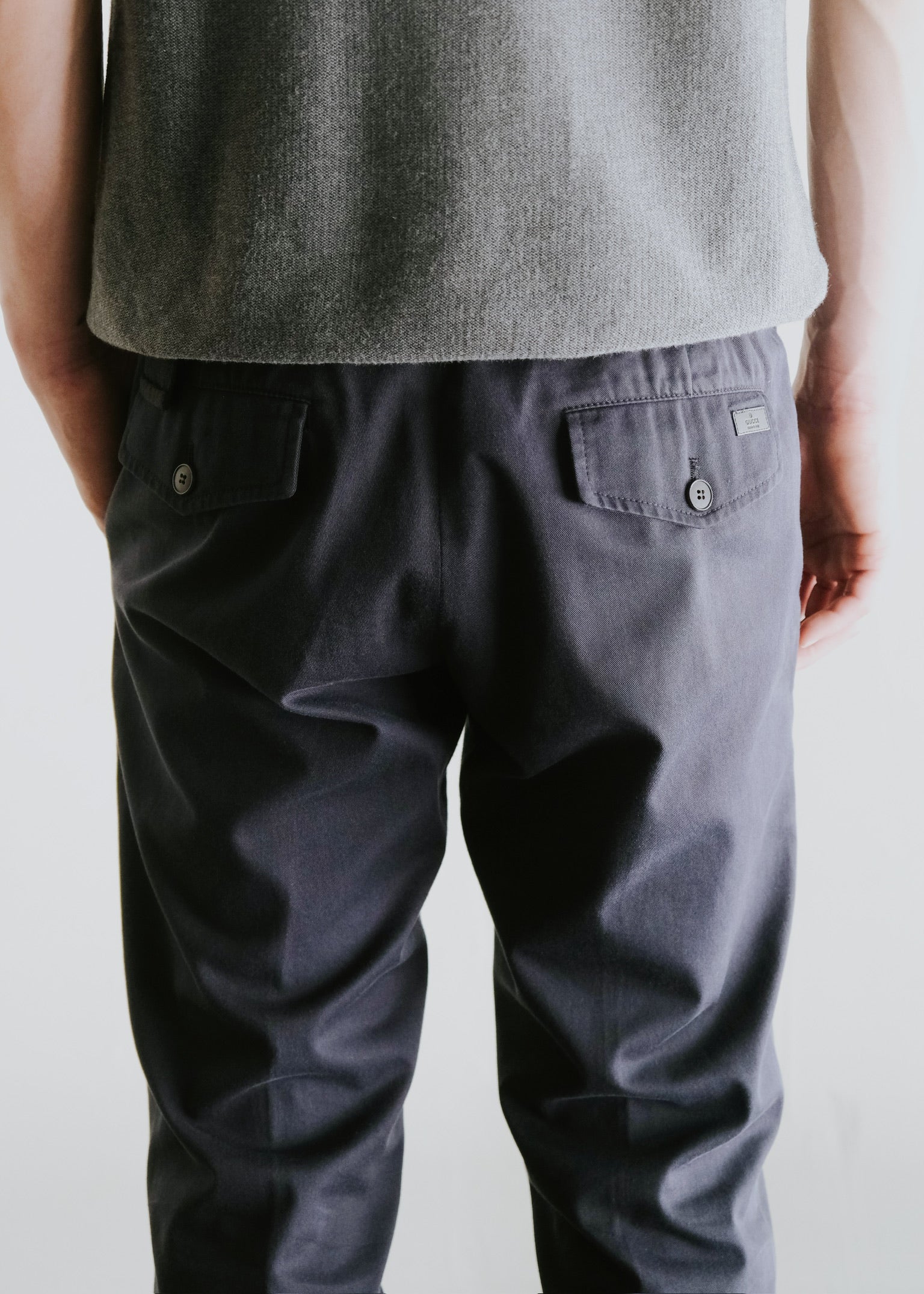 GUCCI 12SS by Frida Giannini center creased tapered cotton trousers