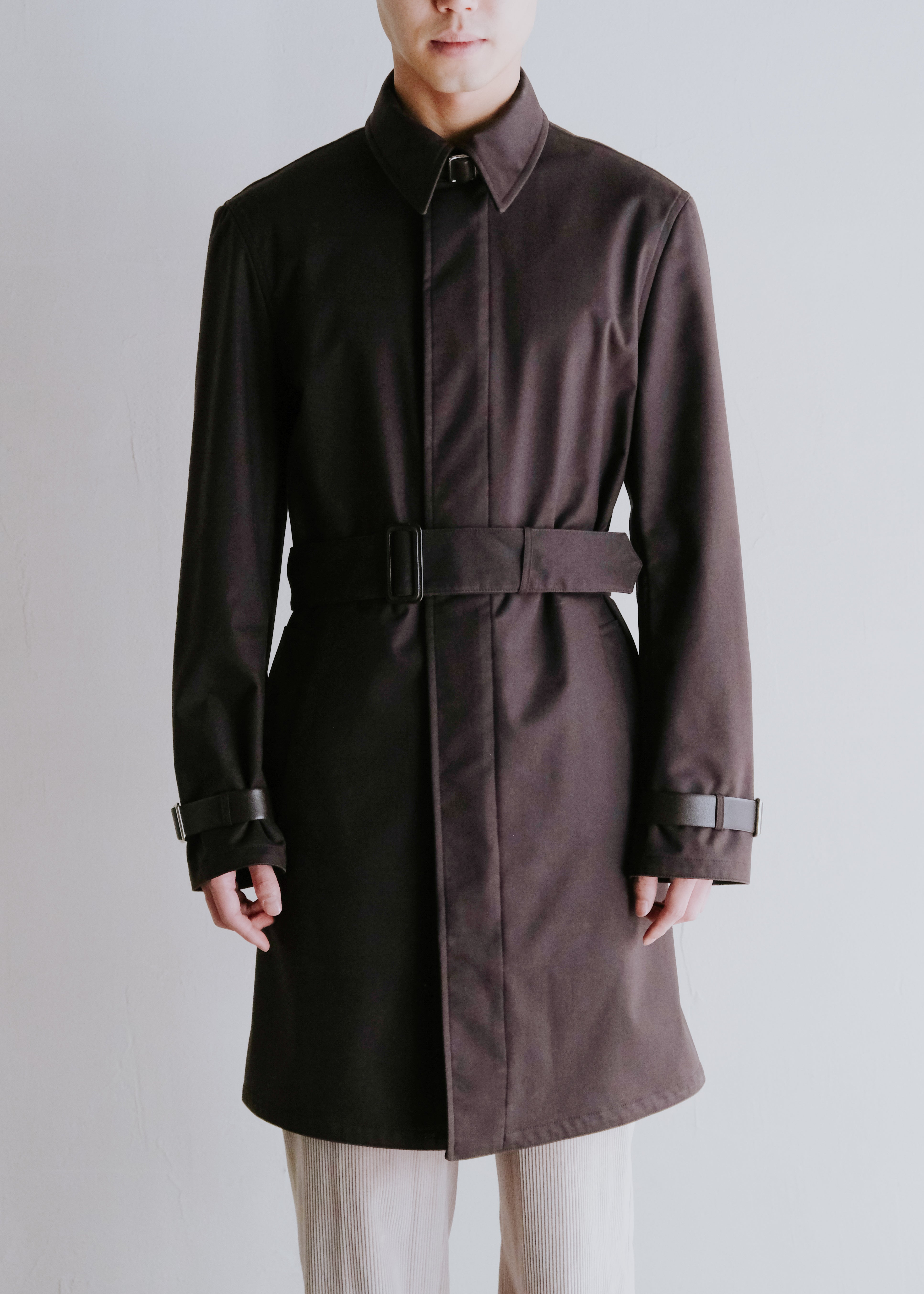 00's HERMÈS waxed cotton multiple belted coat