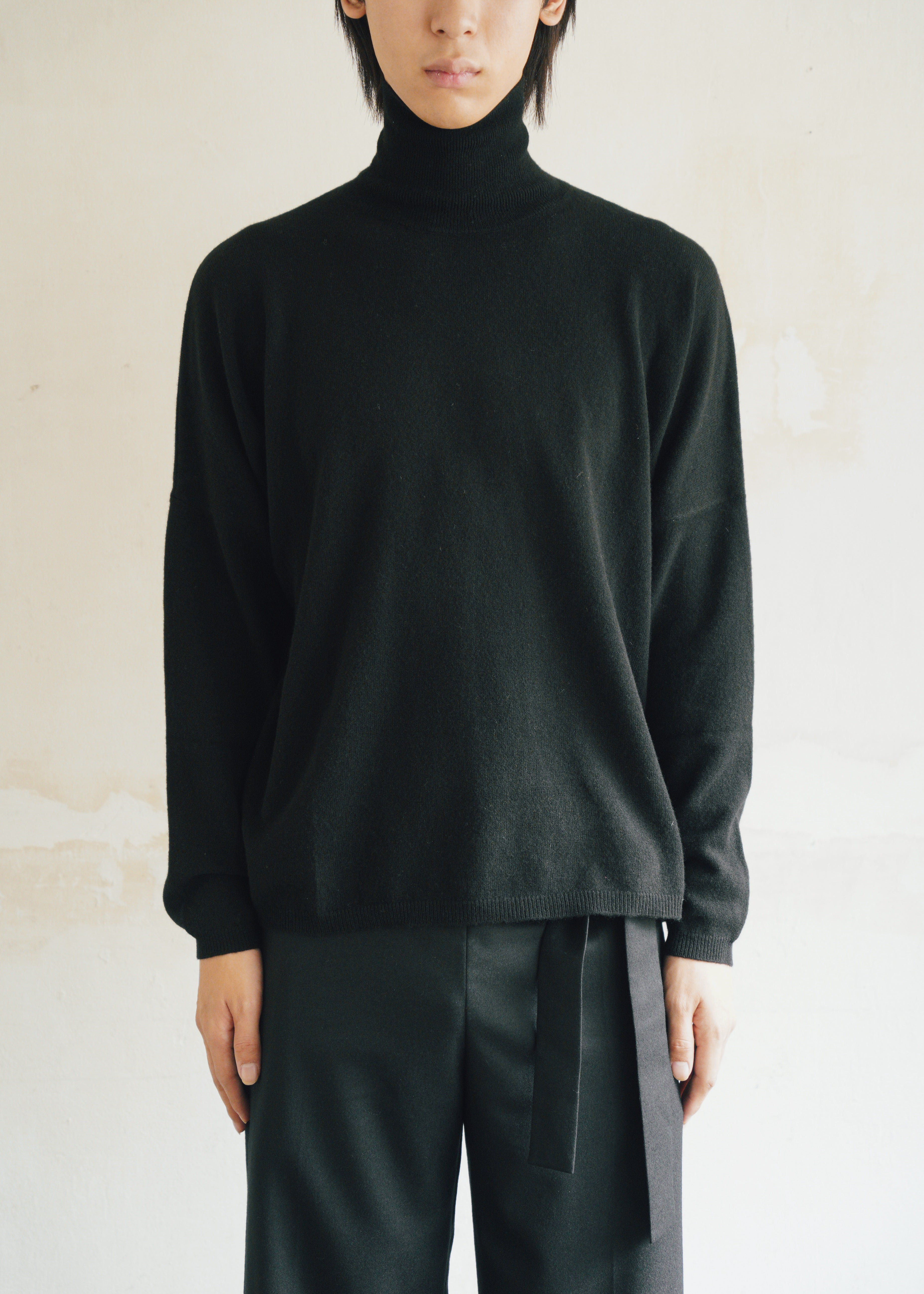 JEANPAULKNOTT 26AW TURTLE NECK SWEATER MILANO KNIT / BLACK