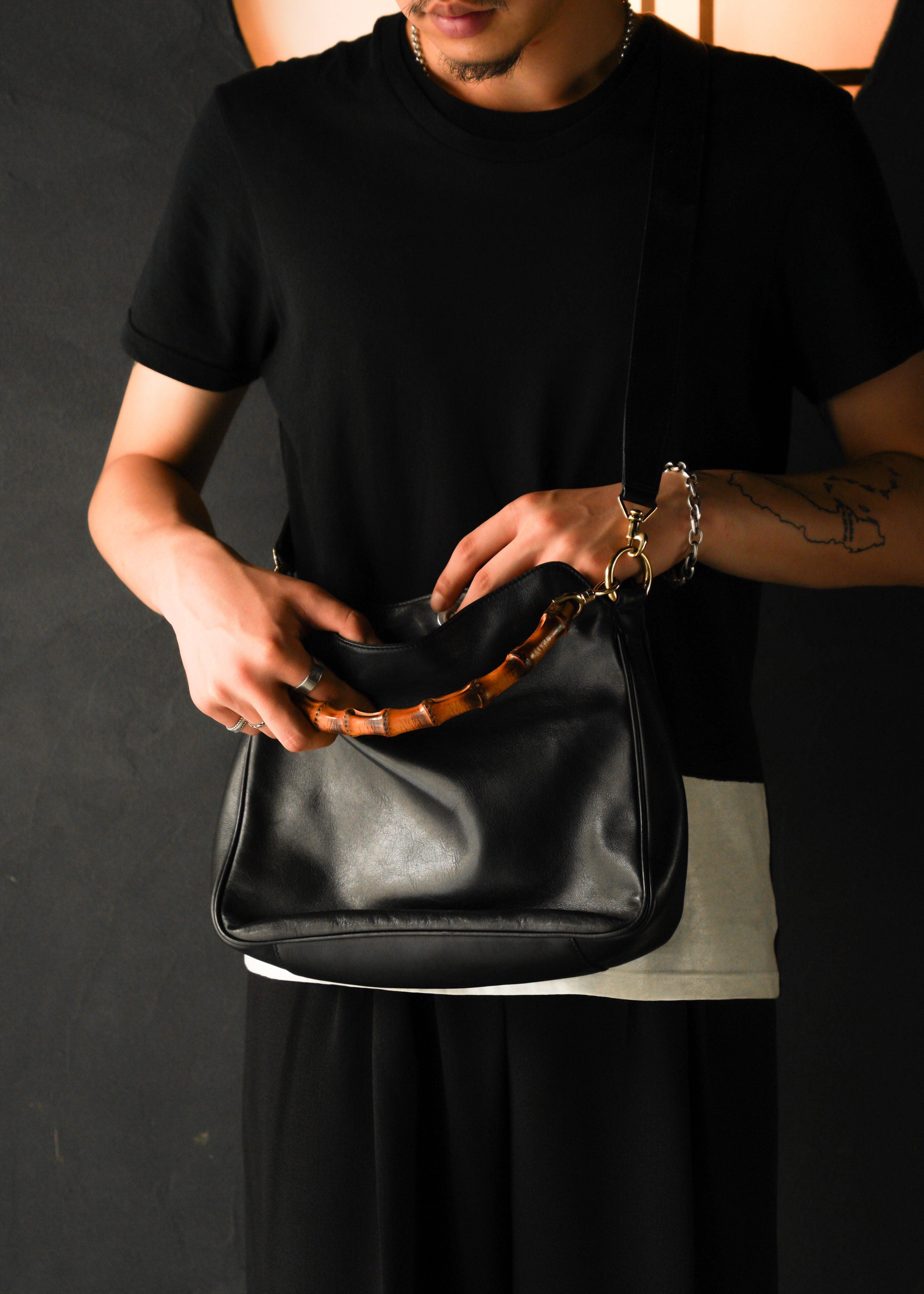 90-00’s GUCCI bamboo handle 2 way shoulder bag