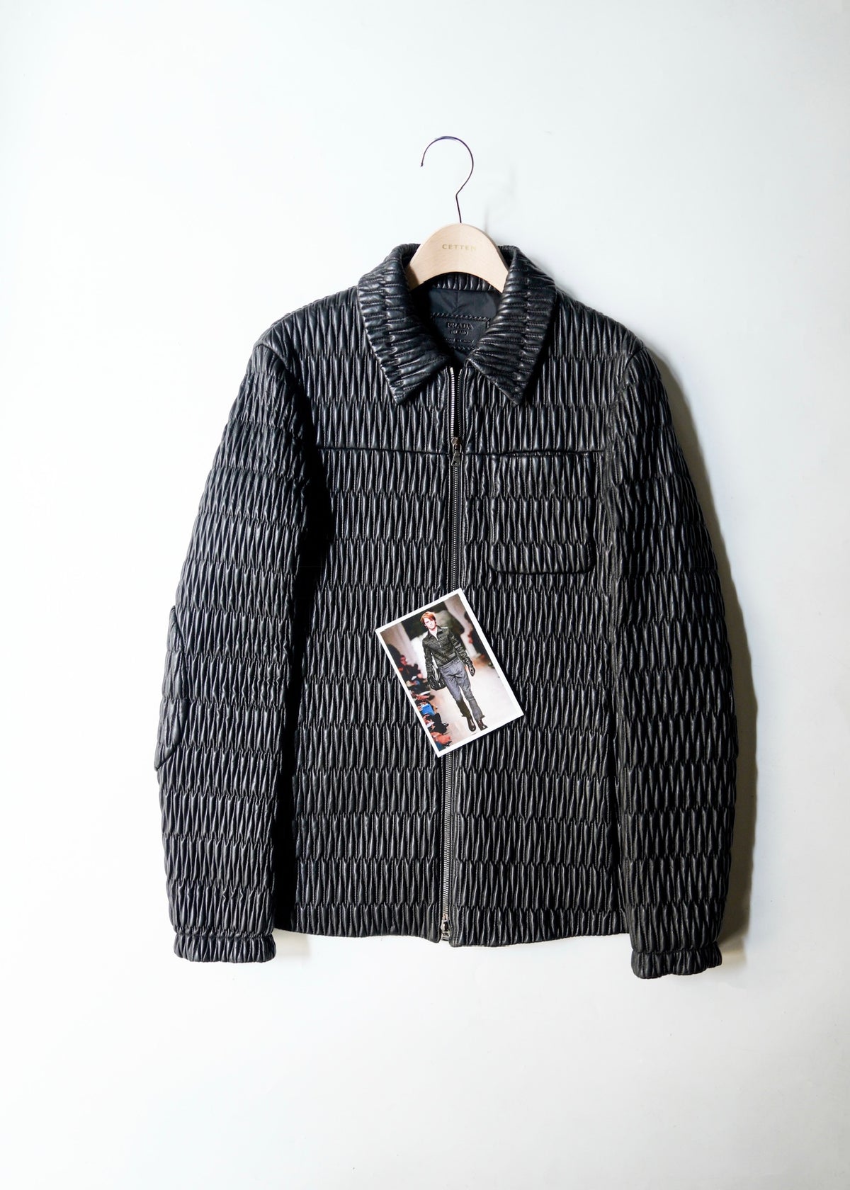 PRADA 06AW double zip pleats leather jacket