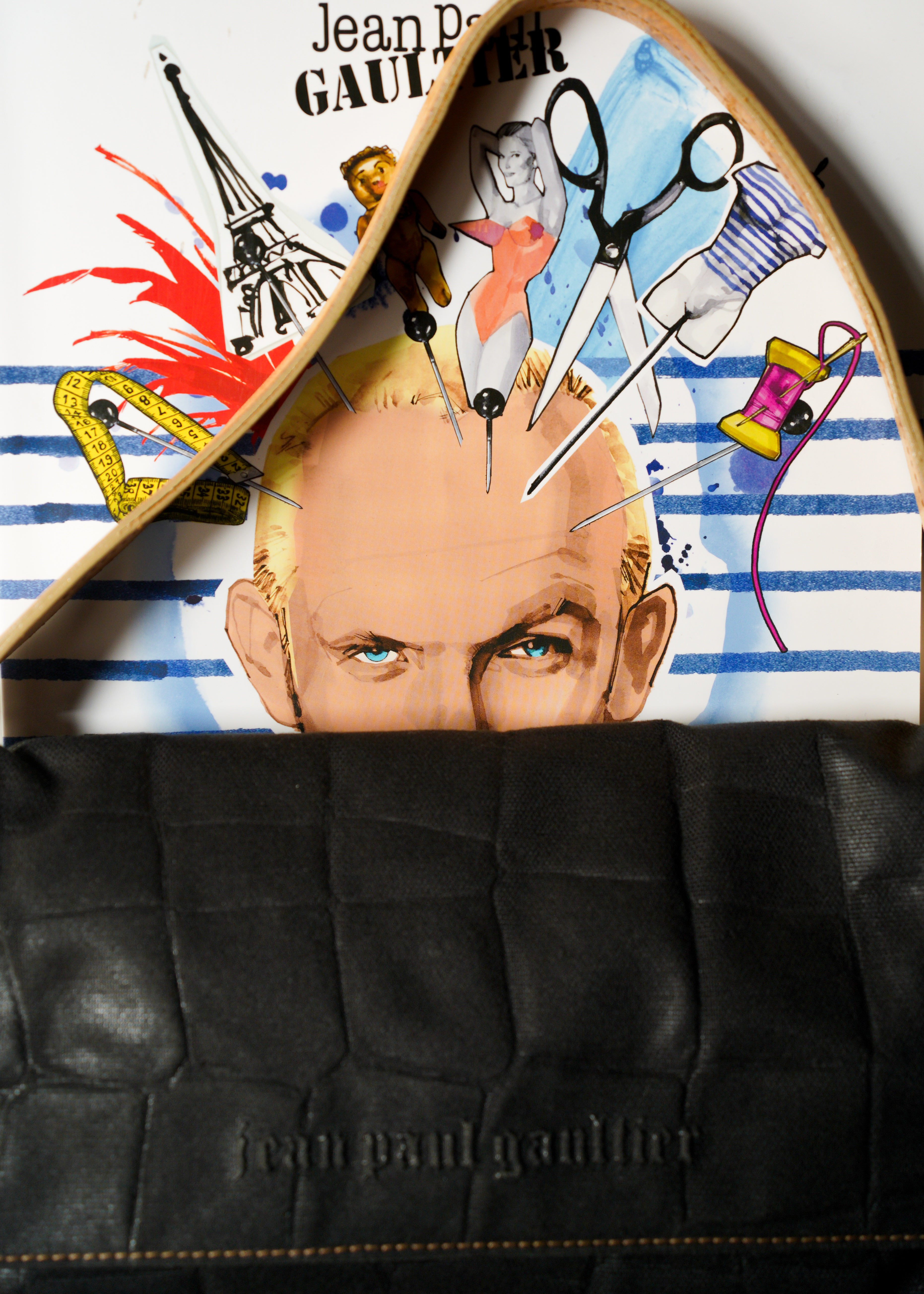 90-00’s Jean Paul Gaultier croc-embossed canvas shoulder bag