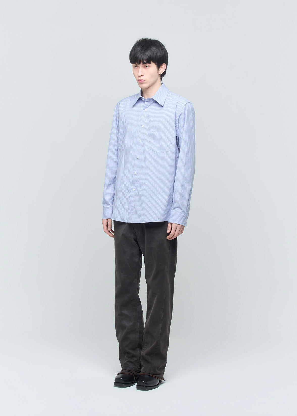 SHOOP 26AW LUCAS 2 POCKET SHIRT / Blue Stripes