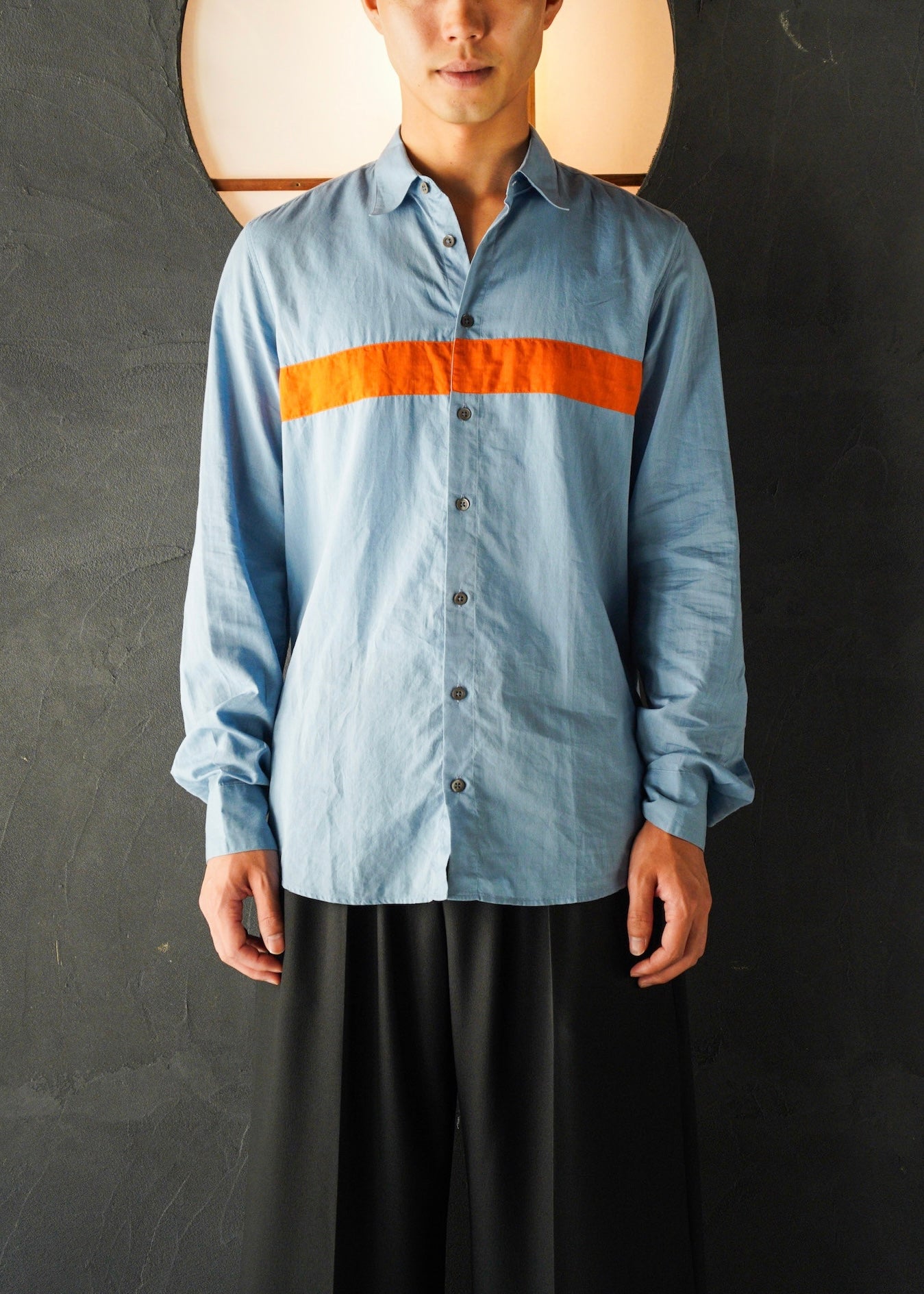 DRIES VAN NOTEN 13SS line color cotton shirt