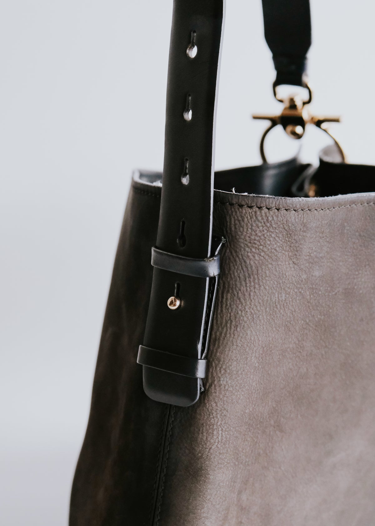 00's Salvatore Ferragamo nubuck leather shoulder bag with Gancini strap