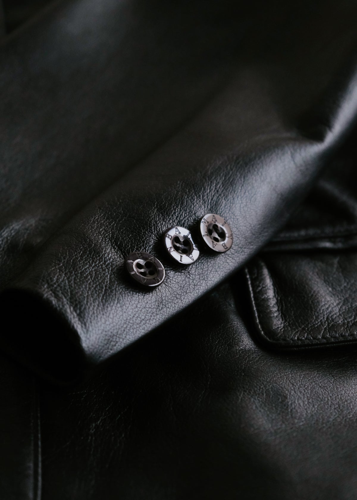 BALMAIN PARIS lamb leather 3B tailored jacket
